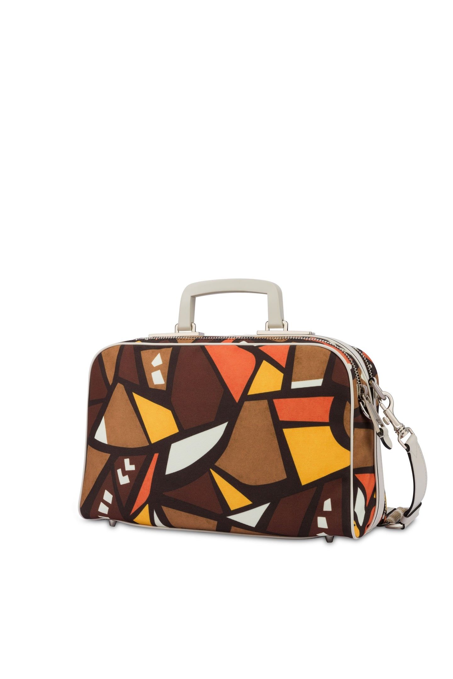 SHOULDER BAG IN WOOD PRINT CANVAS BROWN 2