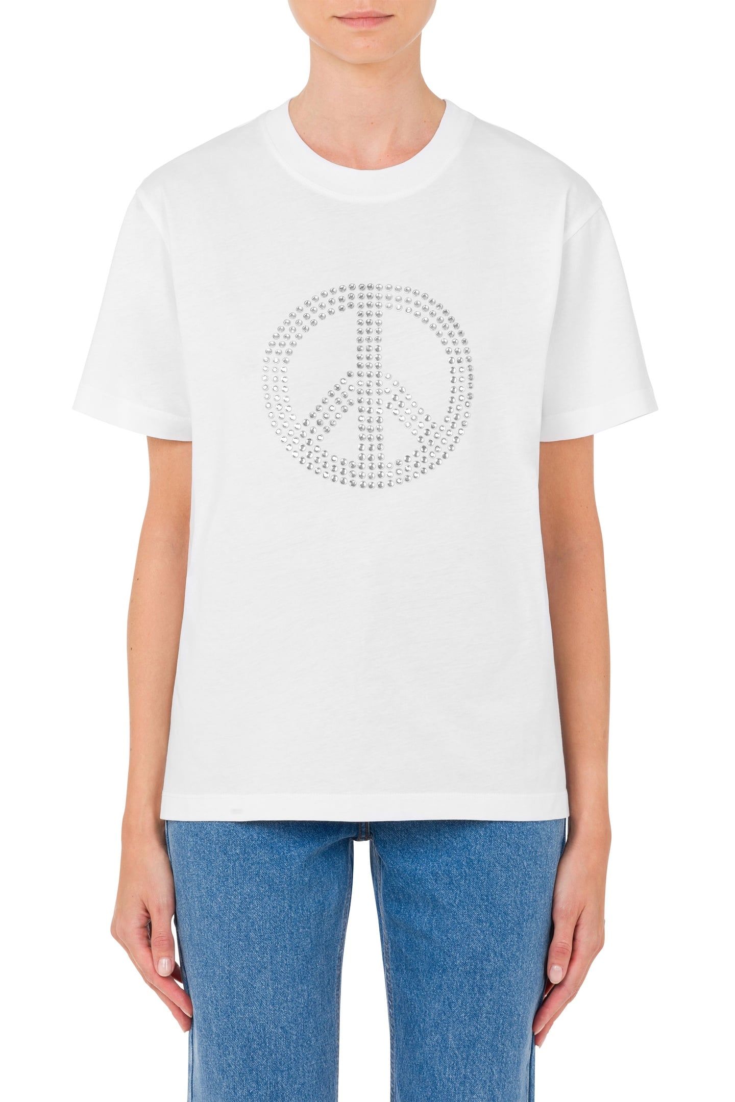 T-SHIRT IN JERSEY PEACE SYMBOL WHITE 1
