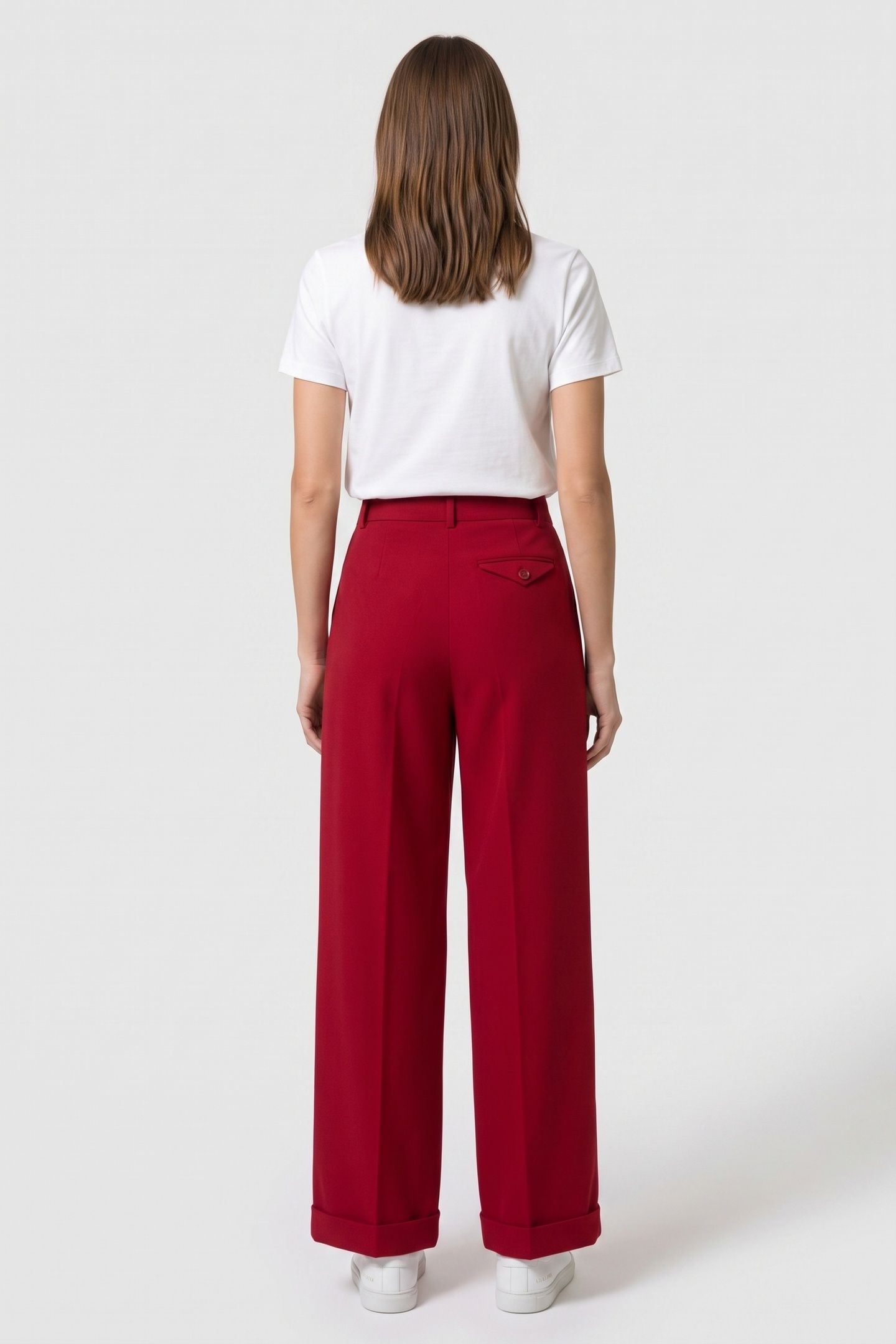 X MACY WOOL TROUSER RED 2