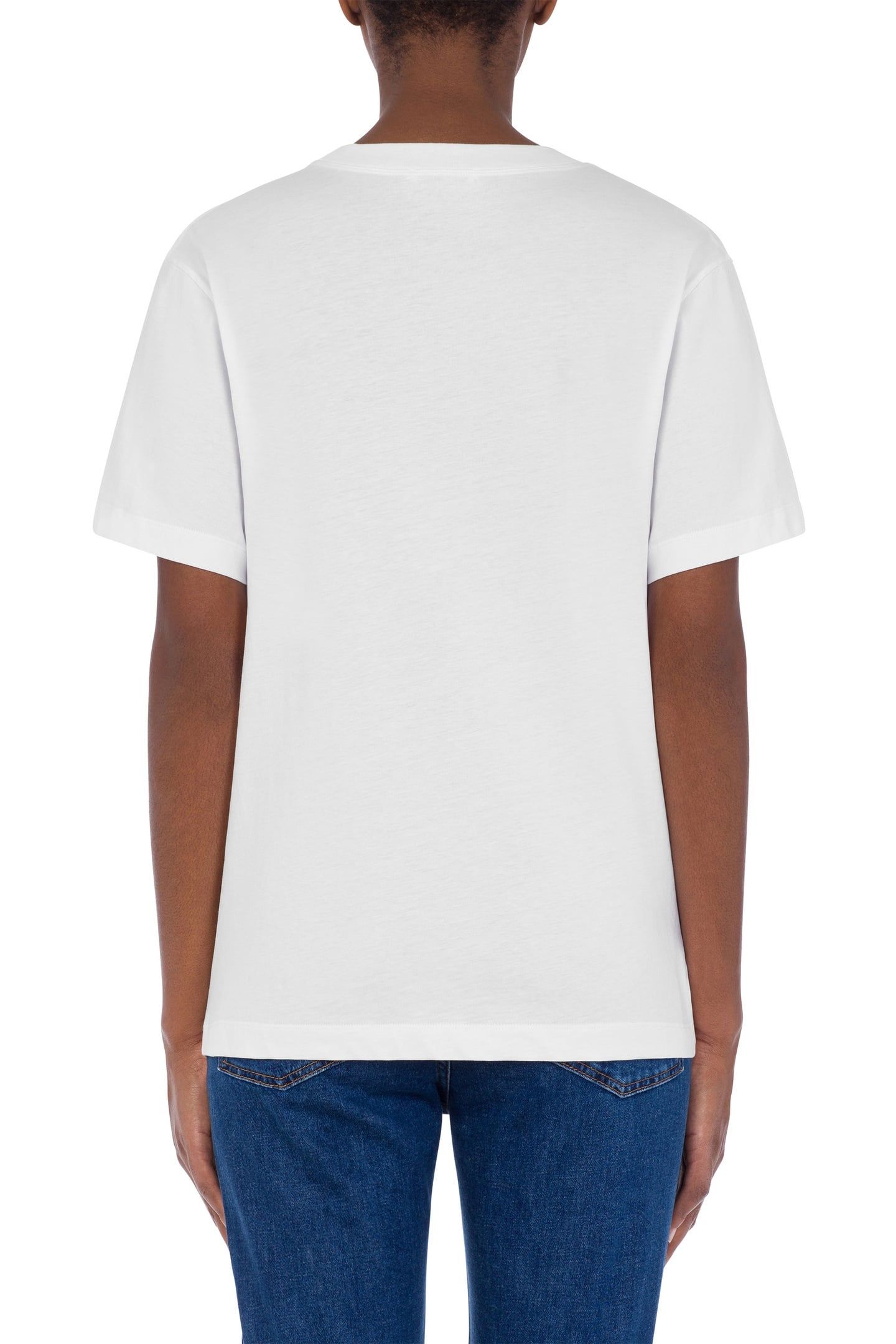 T-SHIRT IN JERSEY DENIM PEACE & LOVE WHITE 2