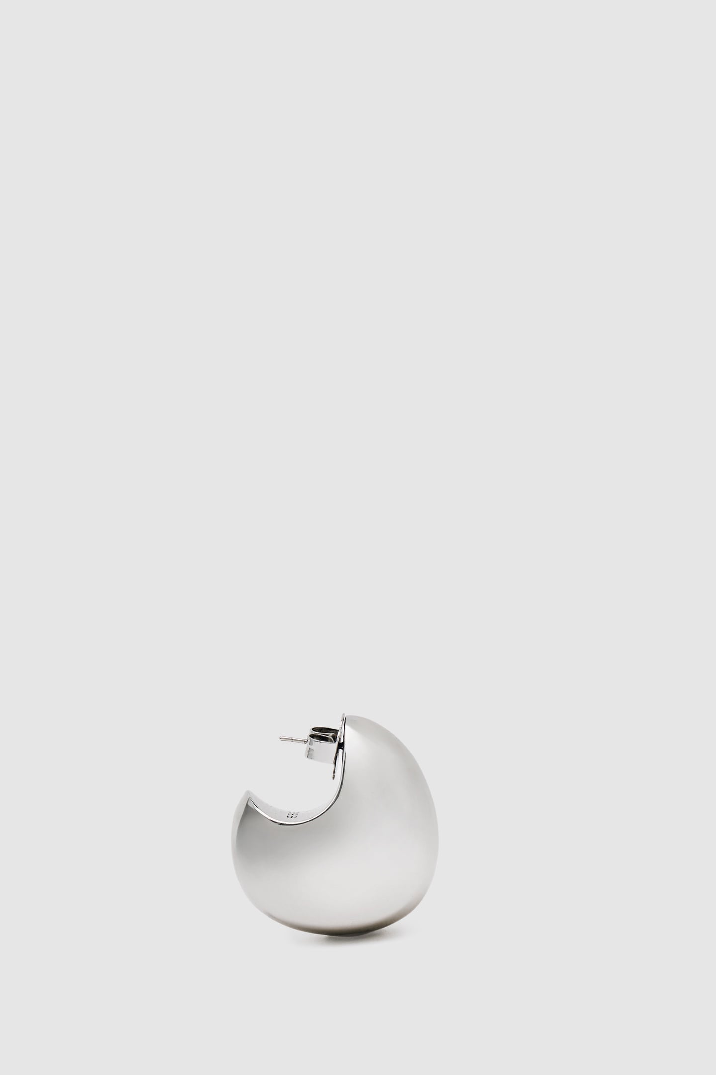 CURVE SCOOP EARRINGS SILVER TONE 4
