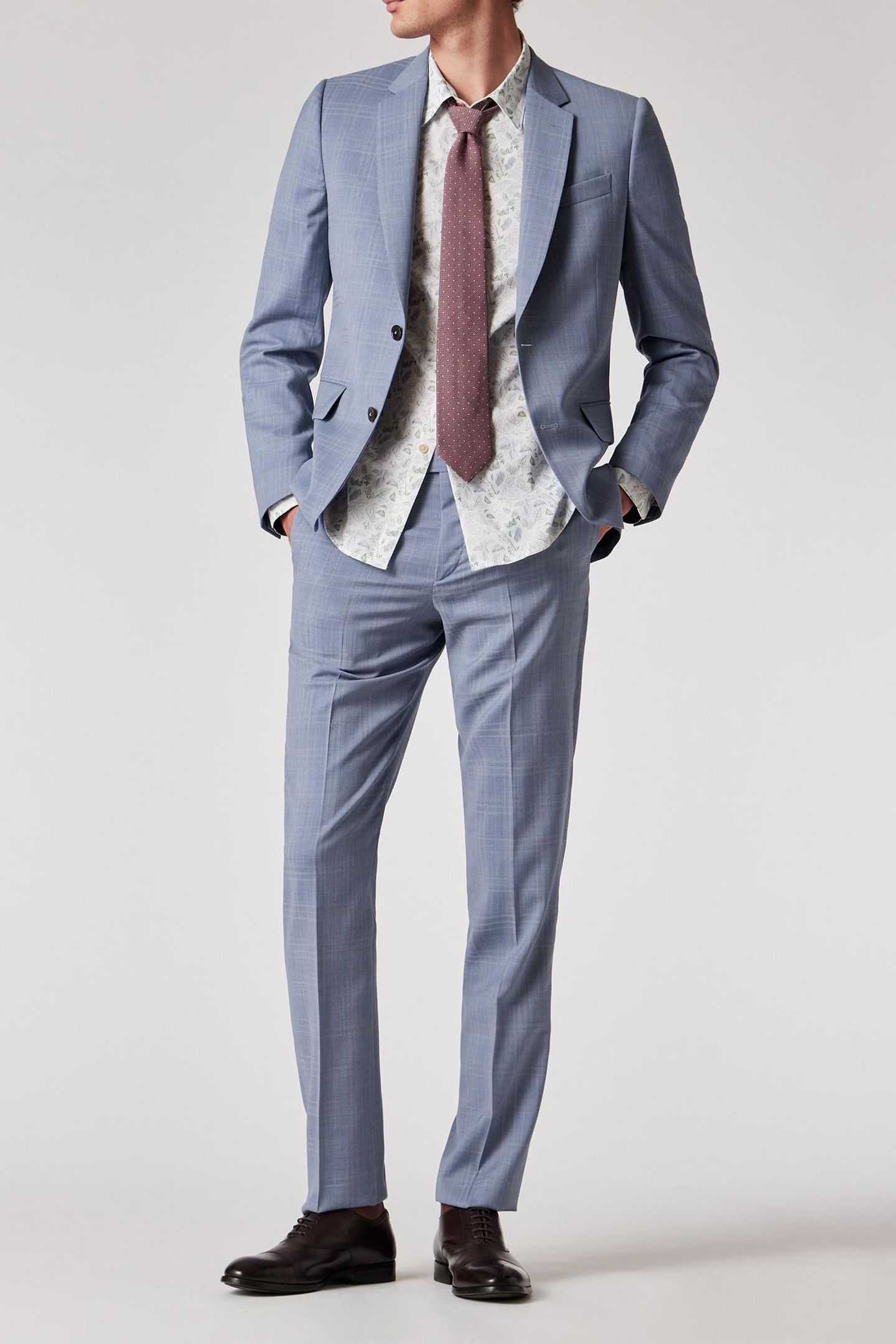 MENS TAILORED FIT 2BTN SUIT LIGHT BLUE 3
