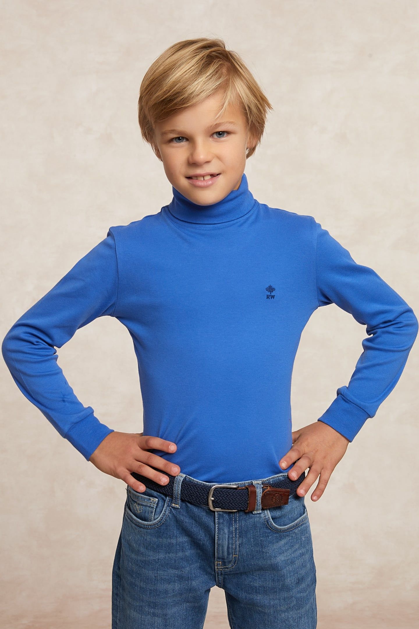 BASIC ROLL NECK T-SHIRT BLUE 1