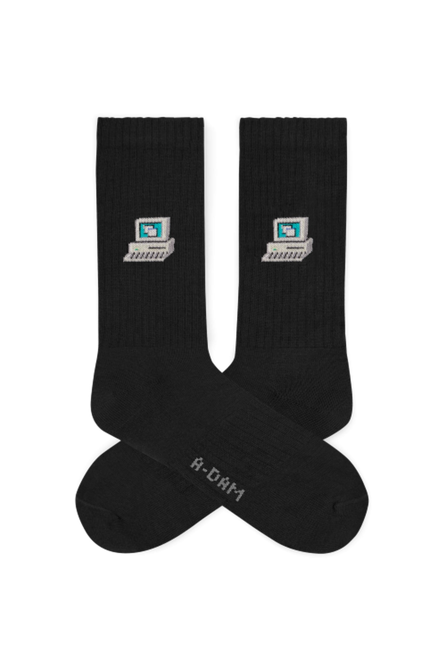 A-DAM 3-PACK CREW SOCKS BLACK COMPUTER BLACK 2