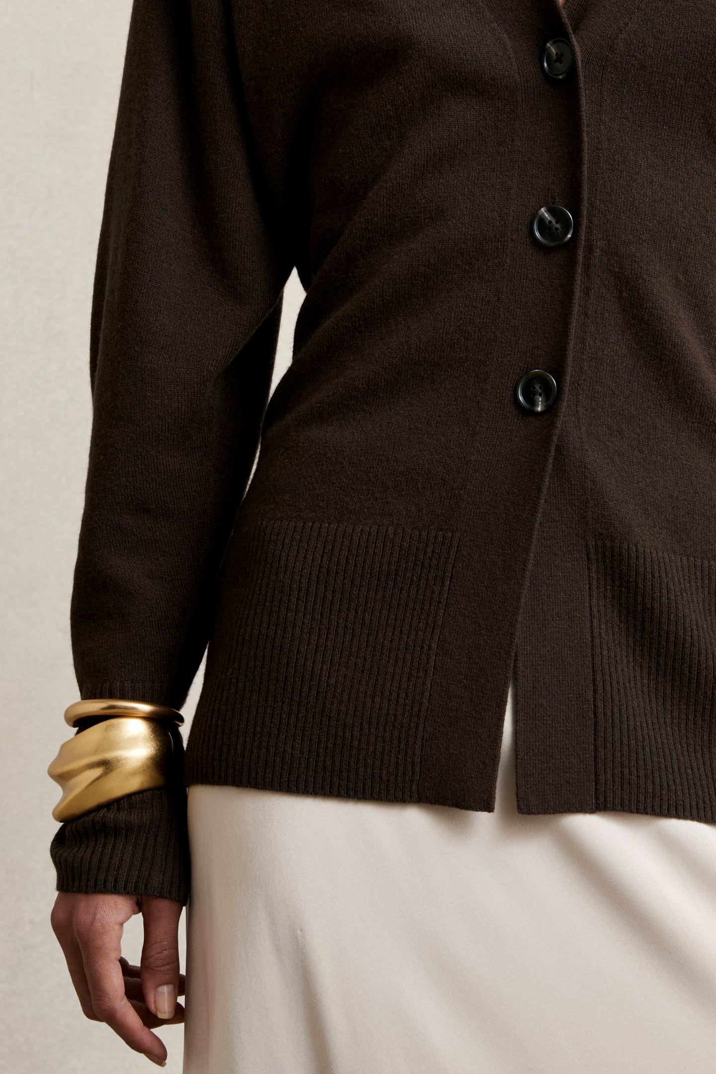 FITTED WAIST CARDIGAN CHOCOLATE 6