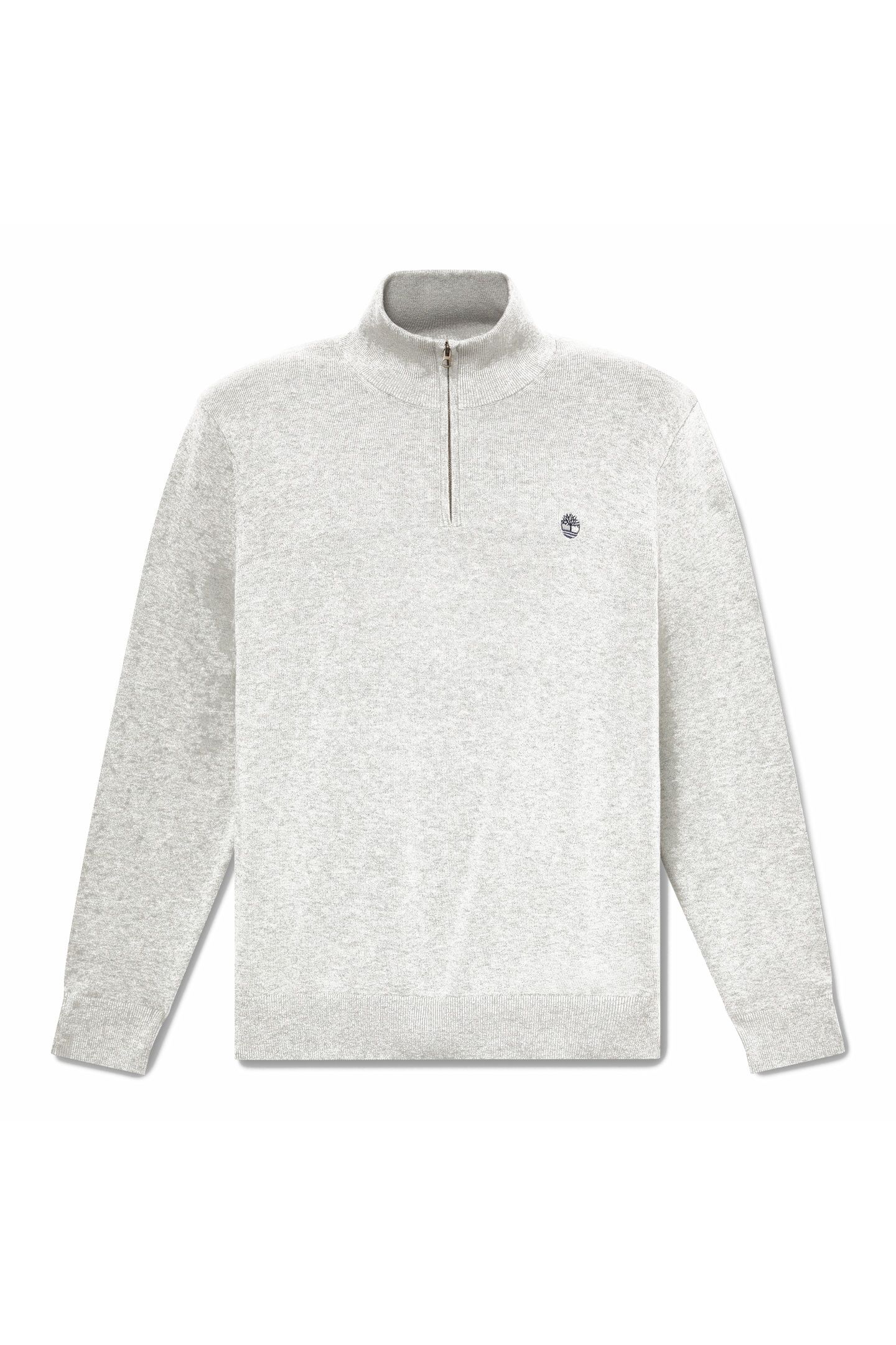 OYSTER RIVER COTTON 1/4 ZIP SWEATER MEDIUM GREY HEATHER 3
