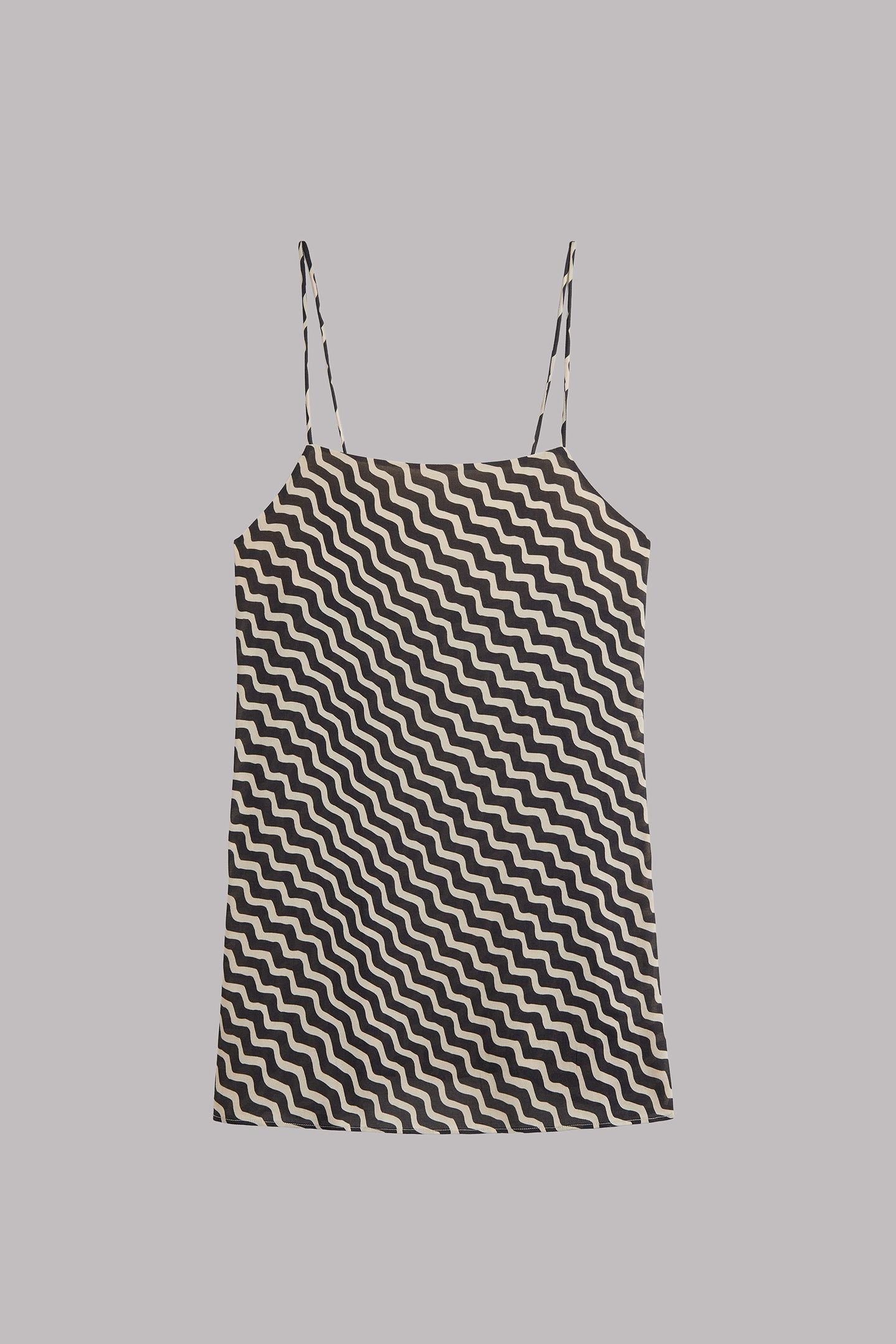 THE STRIPED SHEER SHORT SLIP DRESS BEIGE 3