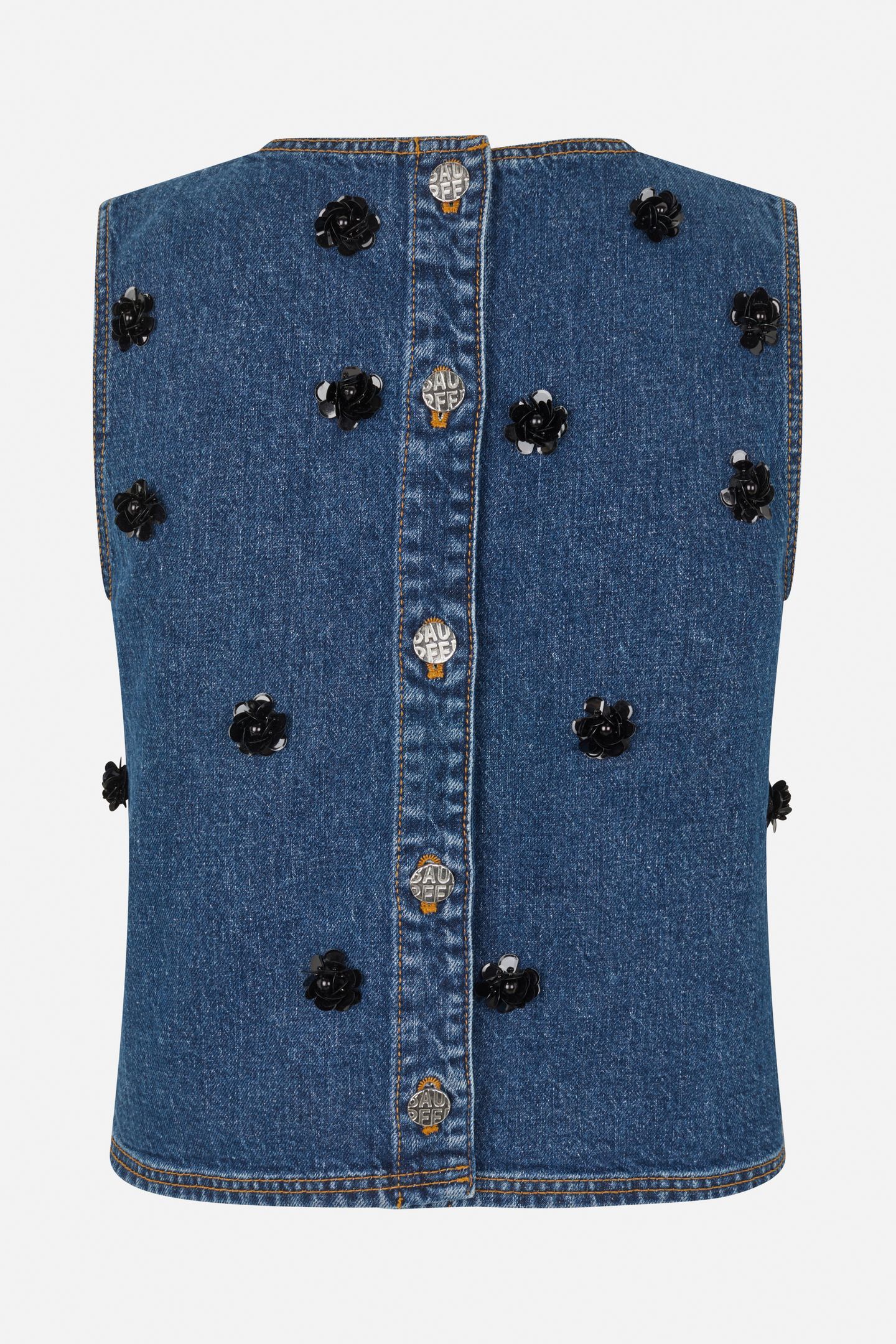 MADINE BLOUSE DENIM SEQUINCE FLOWER 4