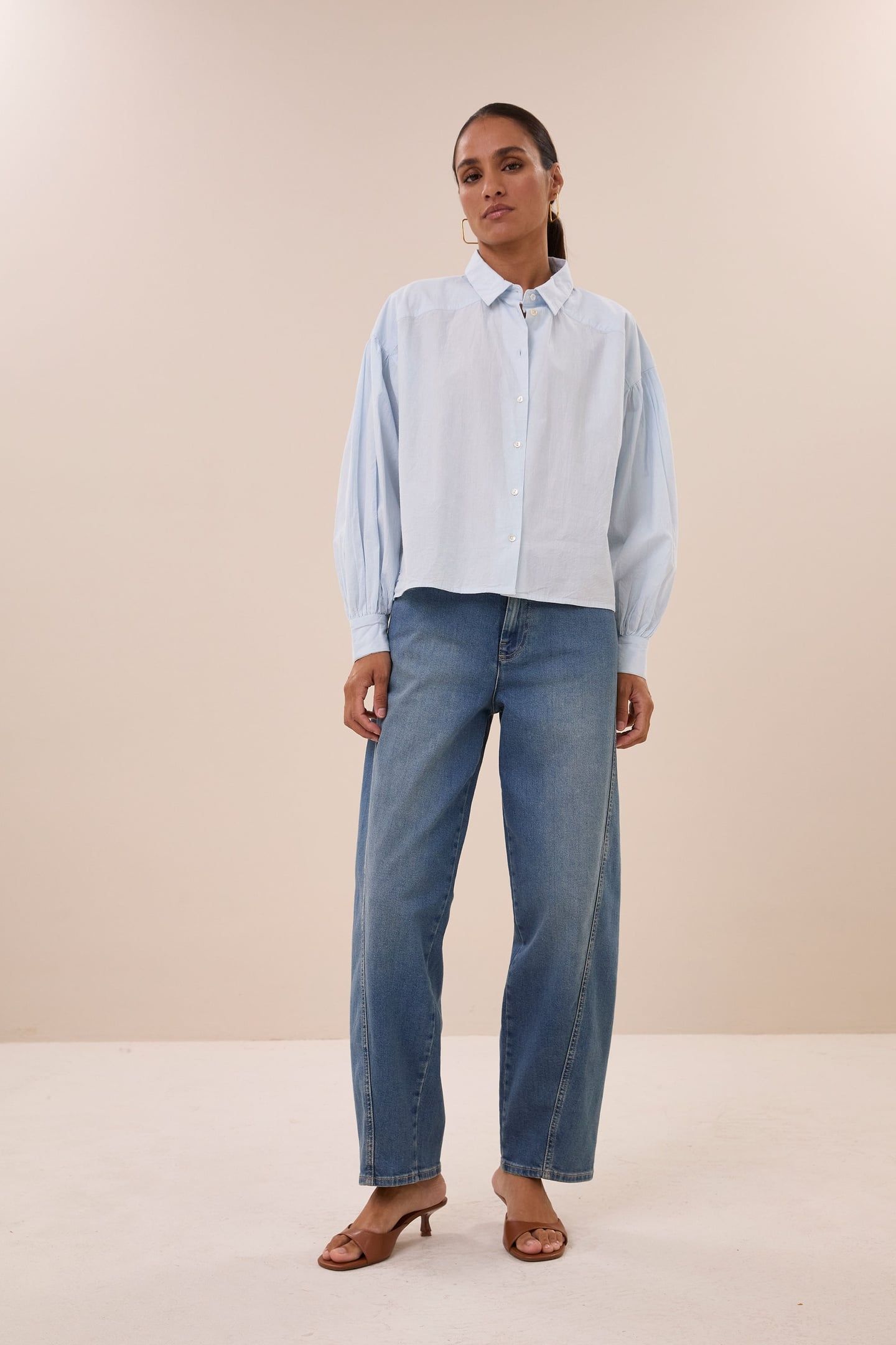 SARAH CHAMBRAY BLOUSE LIGHT BLUE 1