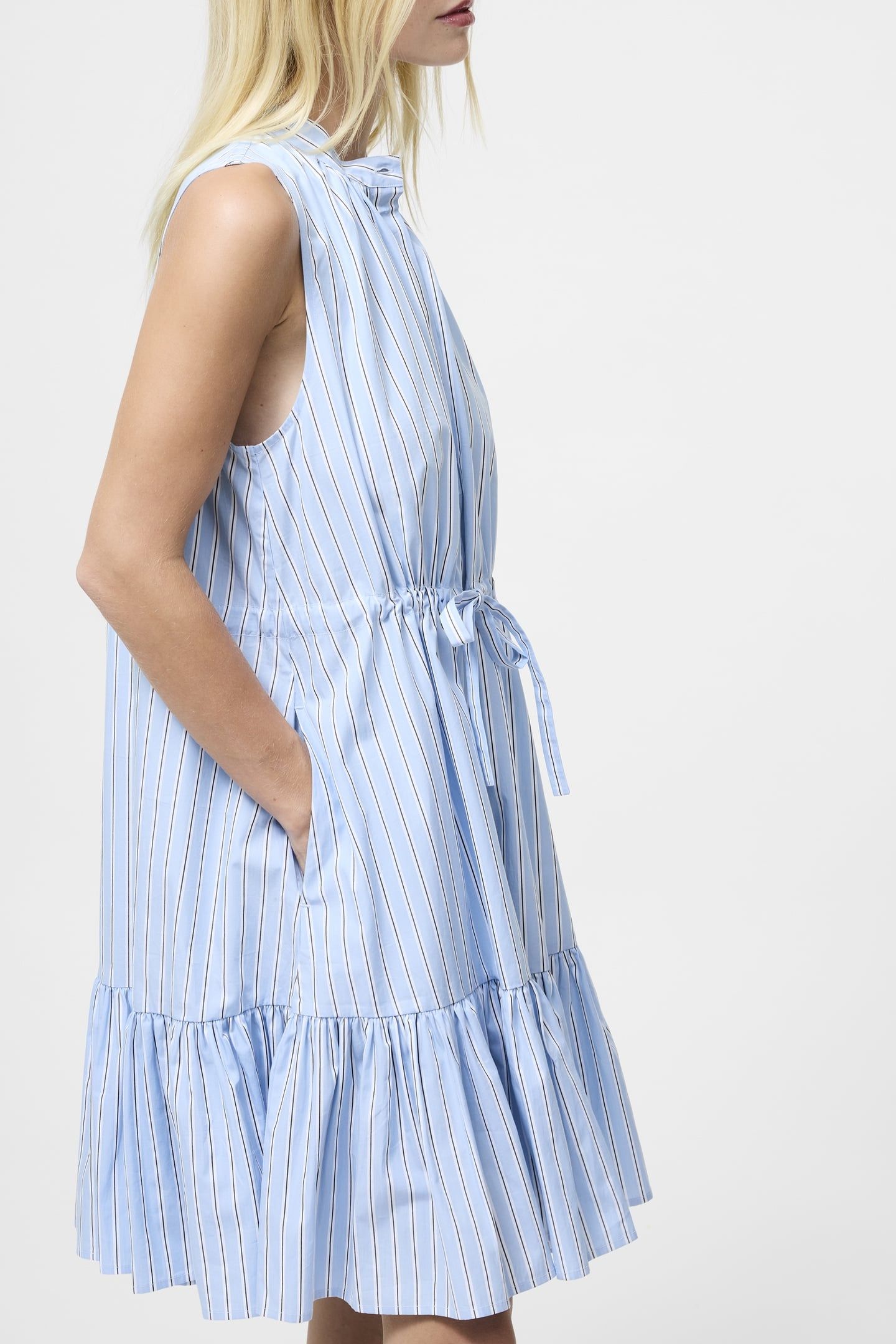 CAMBRIA COTTON STRIPED DRESS ARCTIC BLUE/LINEN WH 4