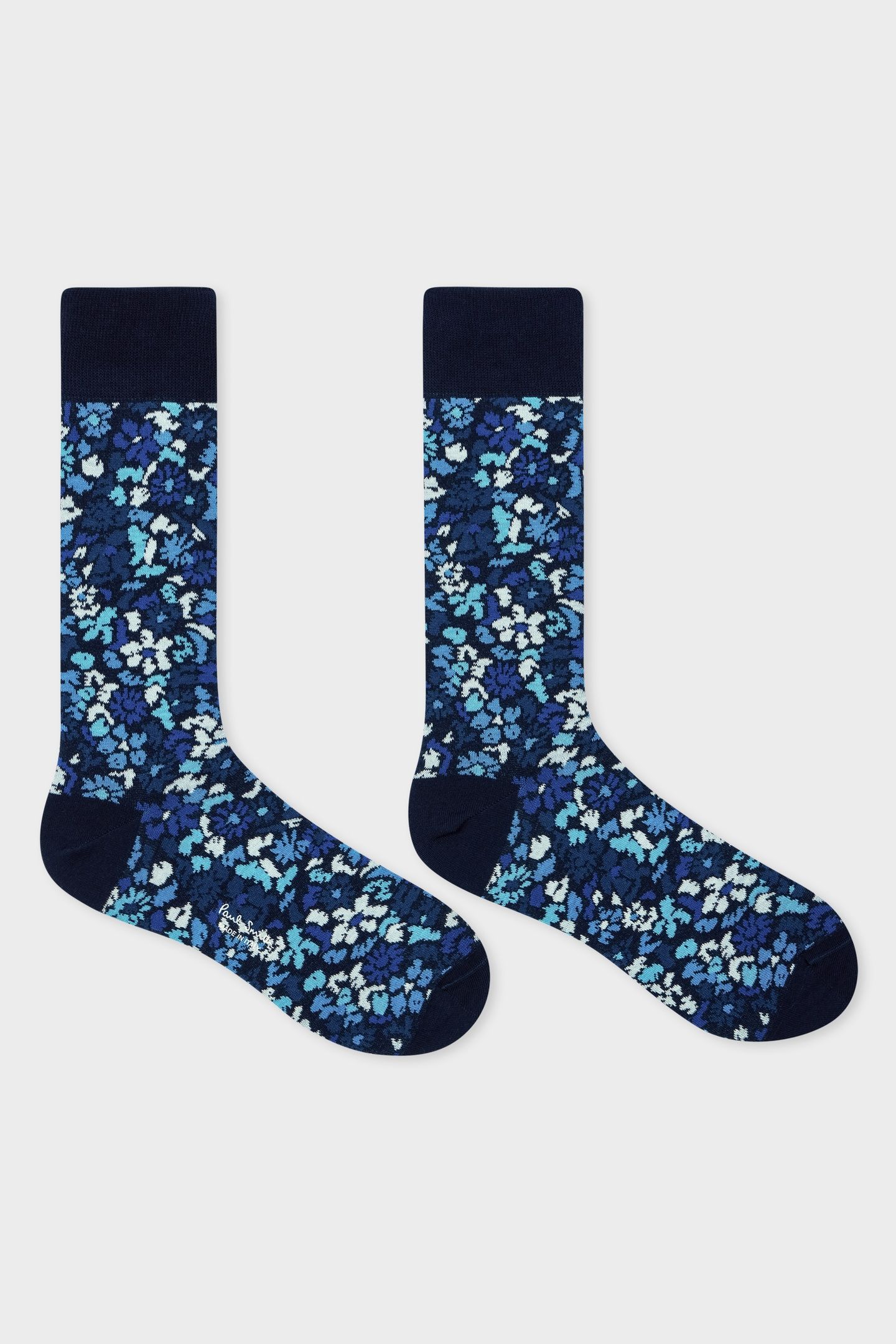MEN SOCK PENCIL FLORAL NAVY 2