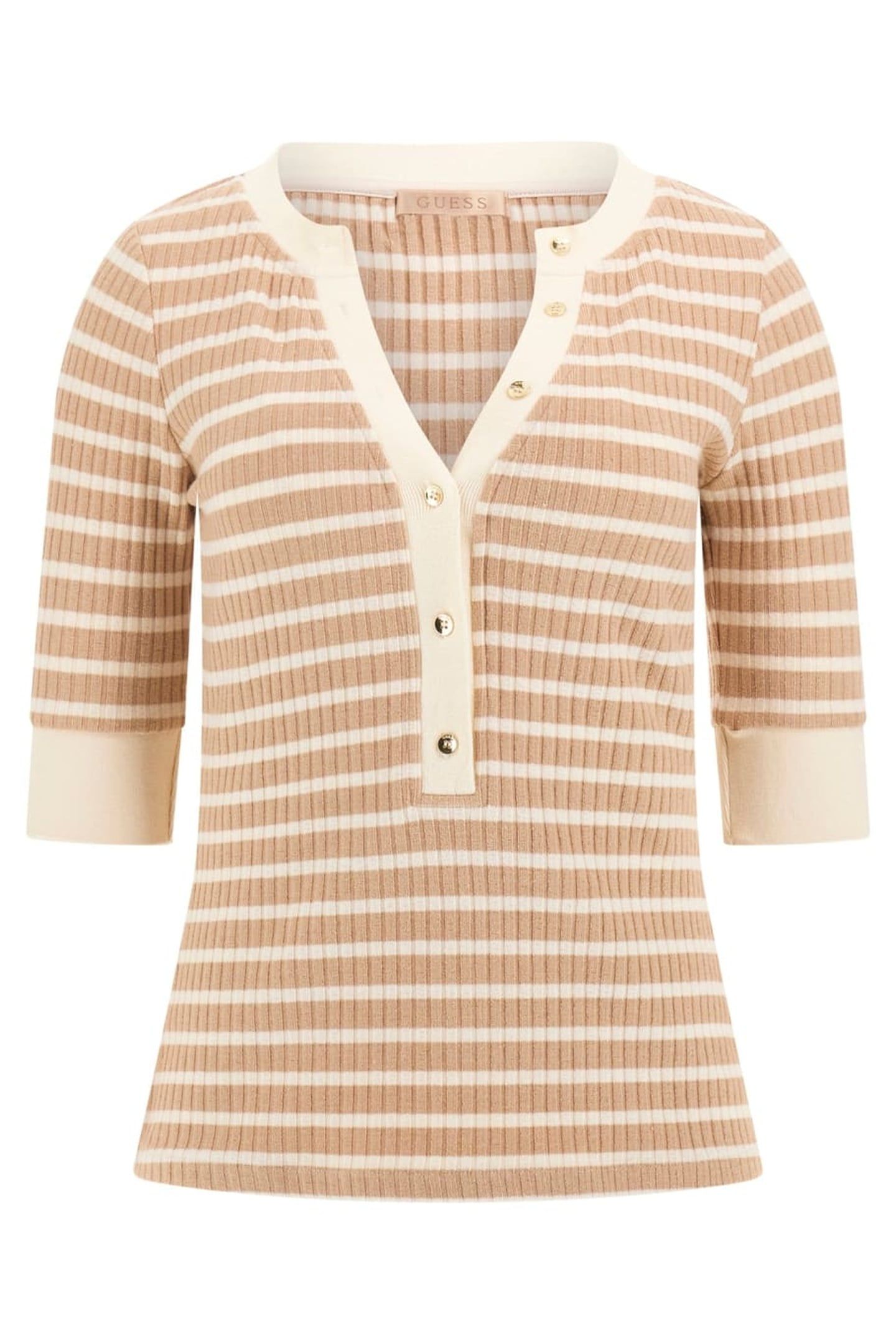3/4 SL SERAFINO STRI BEIGE AND OFF WHITE 3