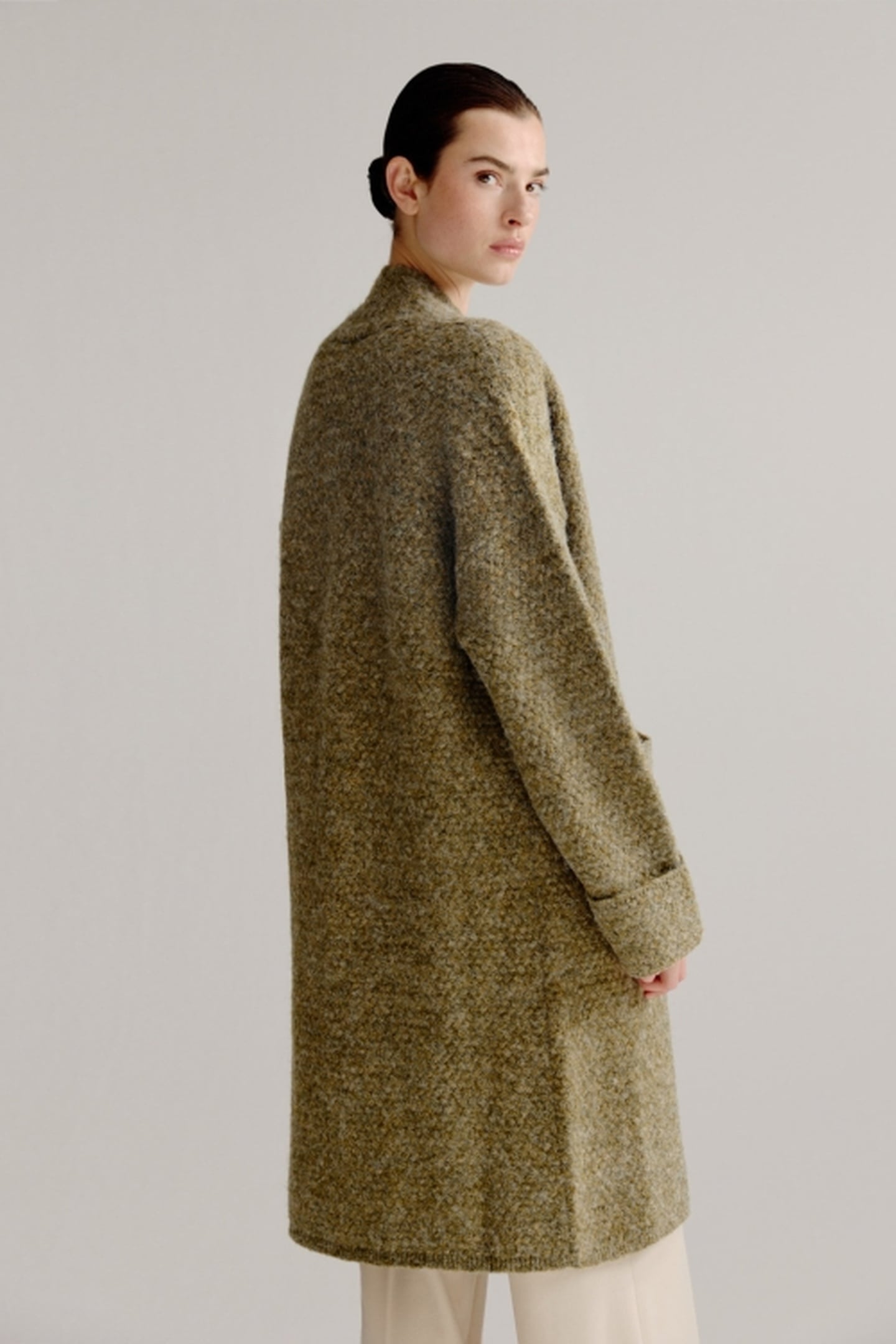 LIES CARDIGAN MOSS GREEN MELANGE 4