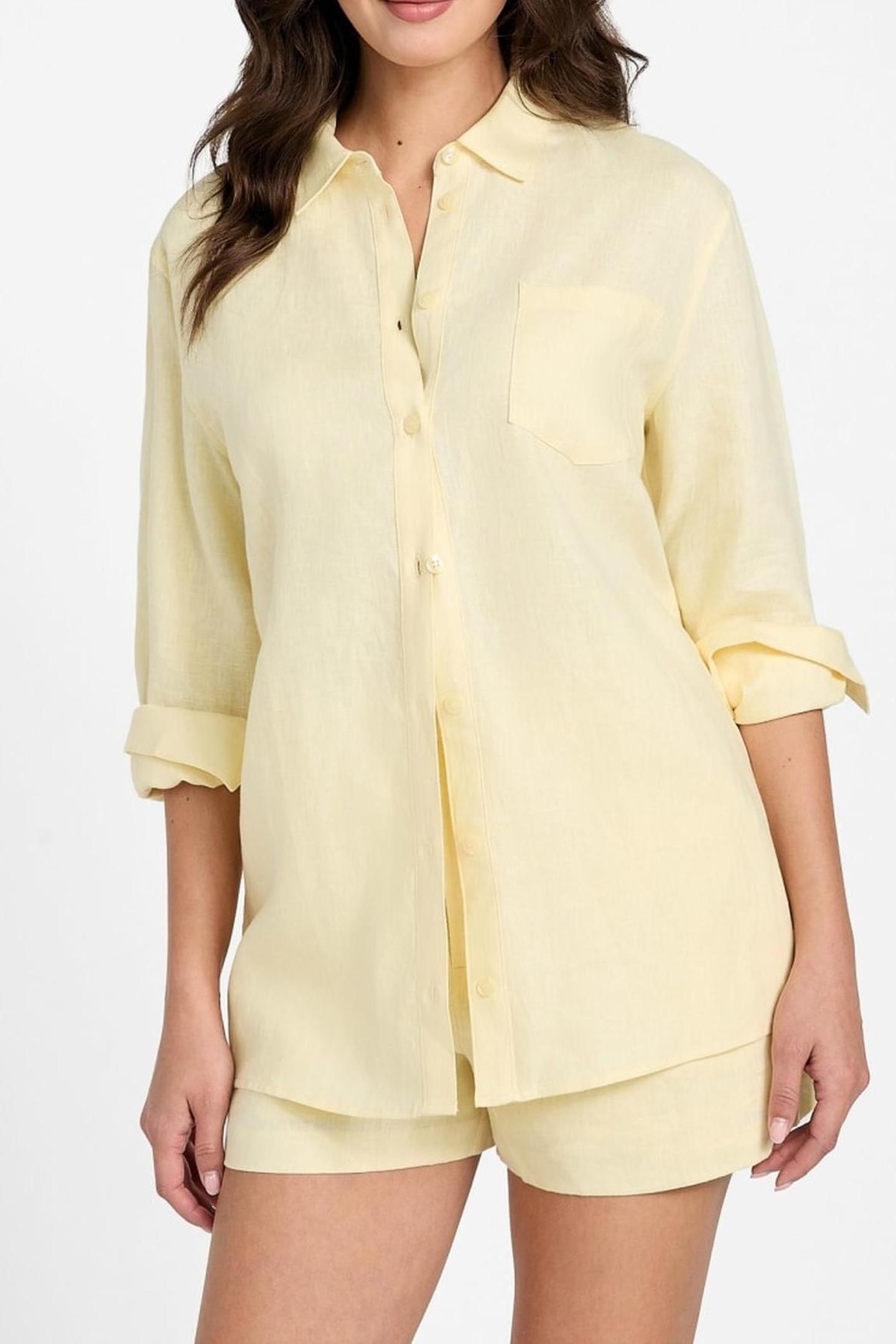 LS GEN LINEN SHIRT COTTON YELLOW 4
