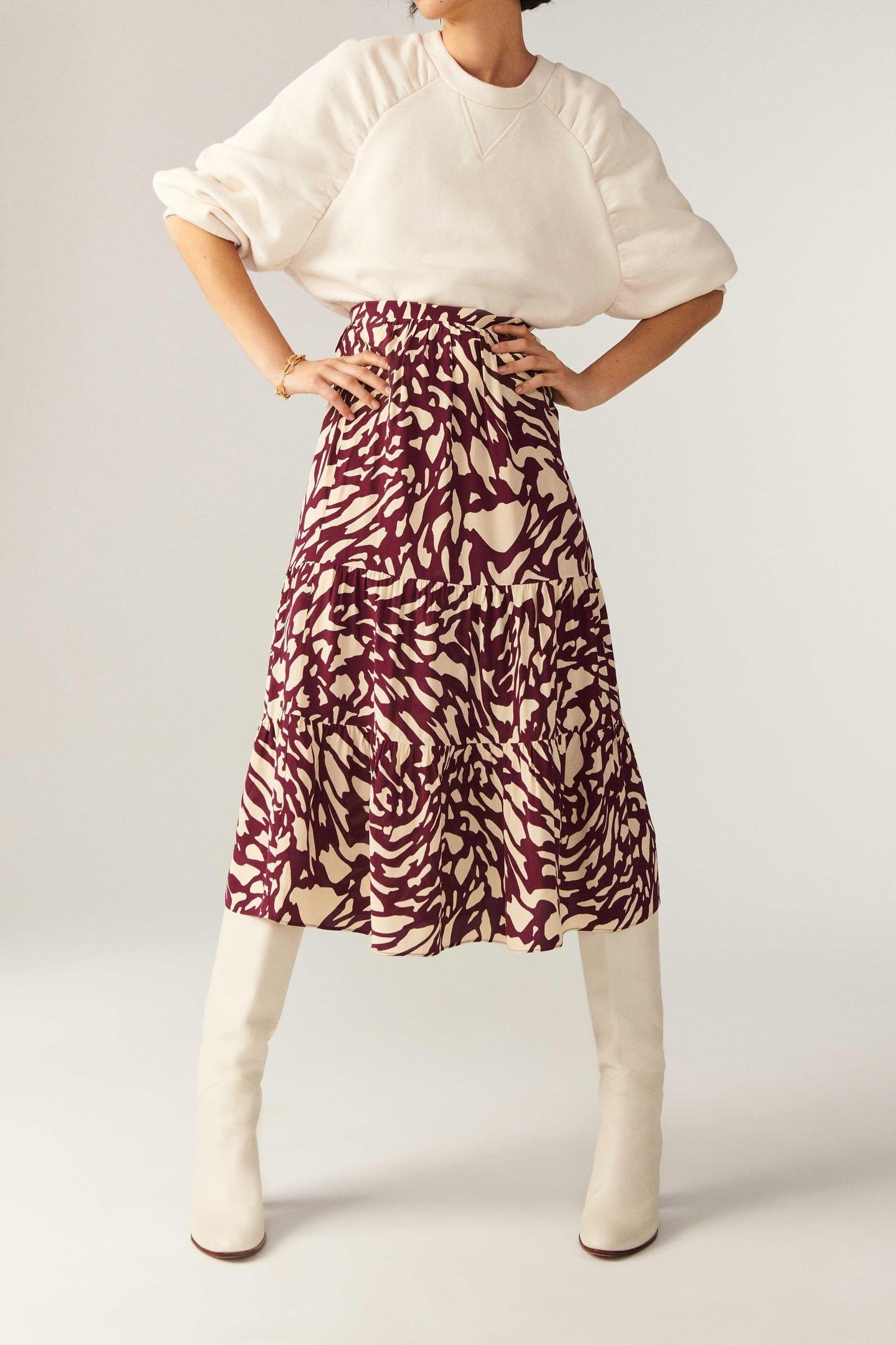 MID-LENGTH SKIRT BORDEAUX 4