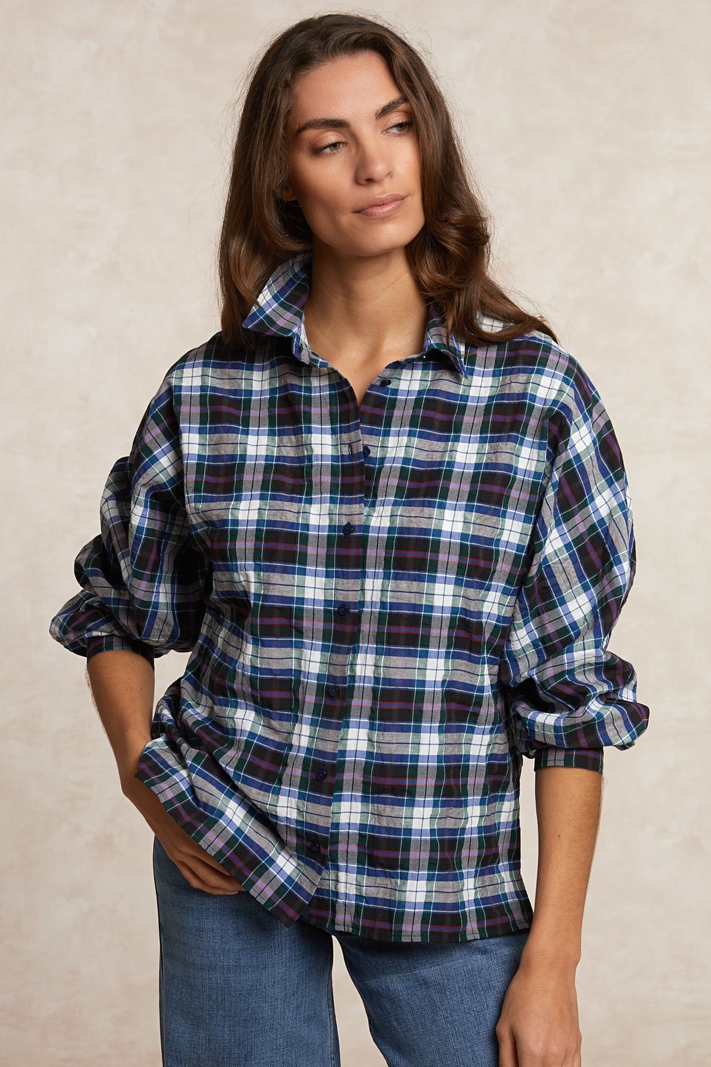 LOOSE CHECKED BLOUSE MULTI 3