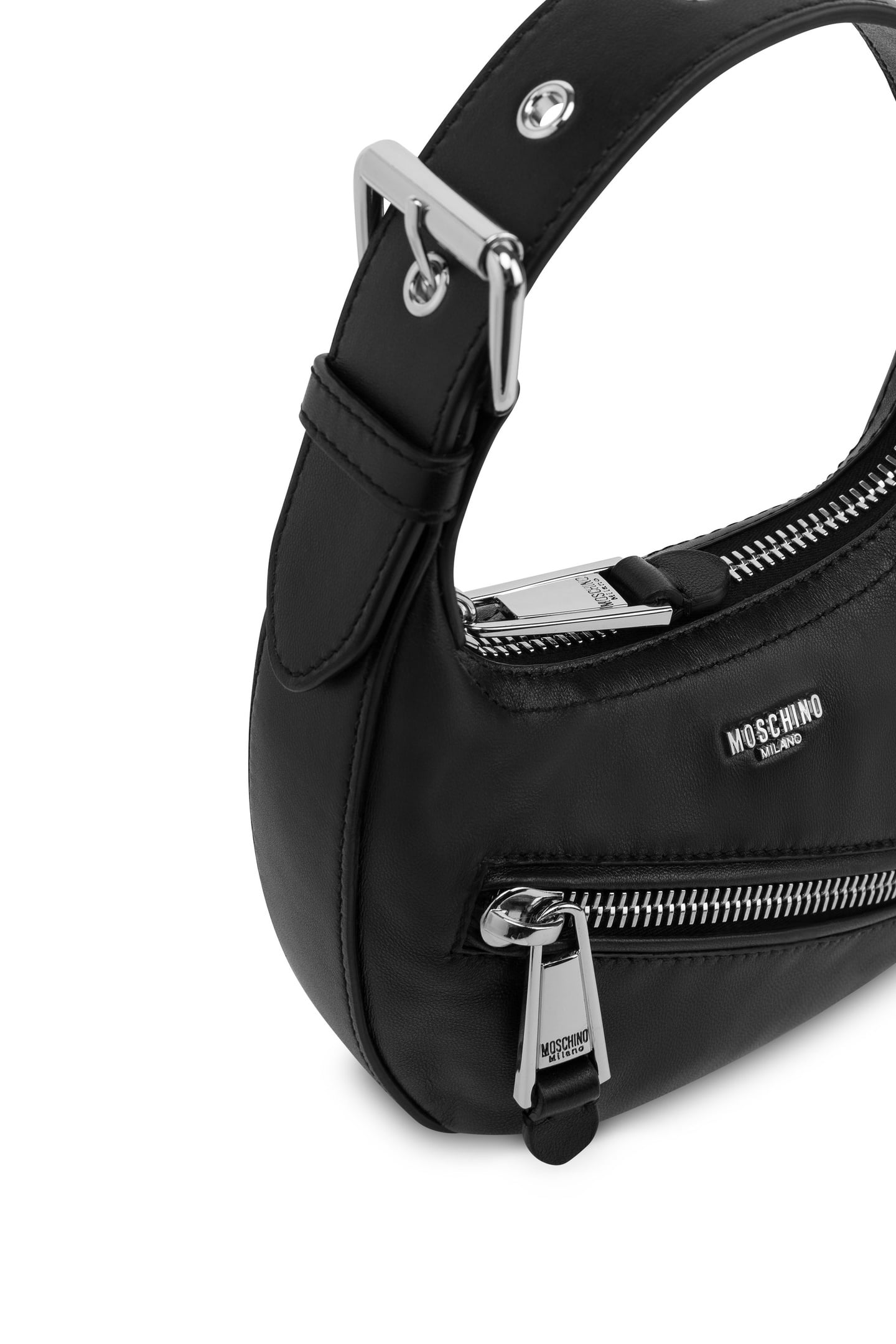 SMALL NAPPA LEATHER BAG BIKER DETAILS BLACK 4