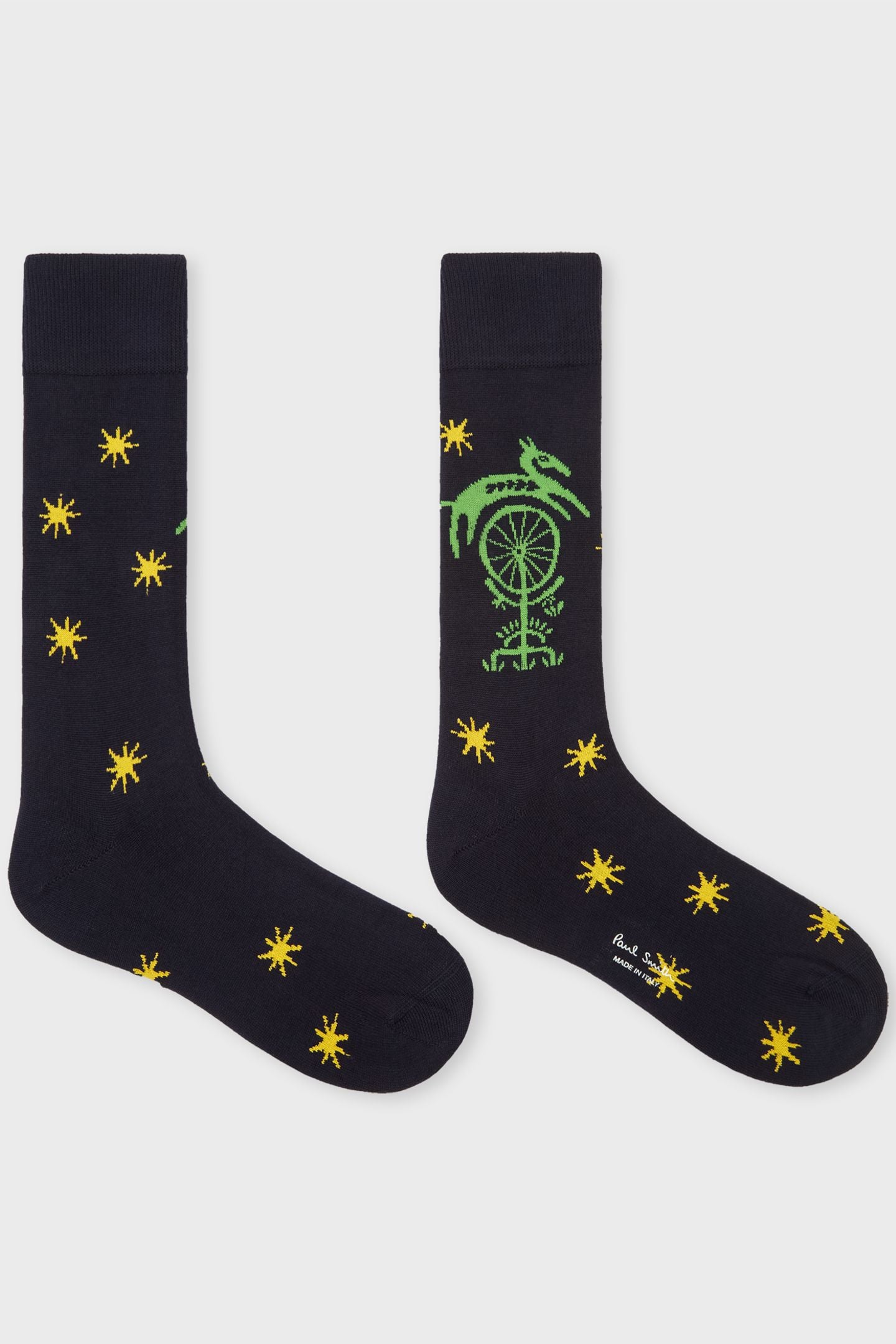 MEN SOCK FOLK STARS NAVY 1
