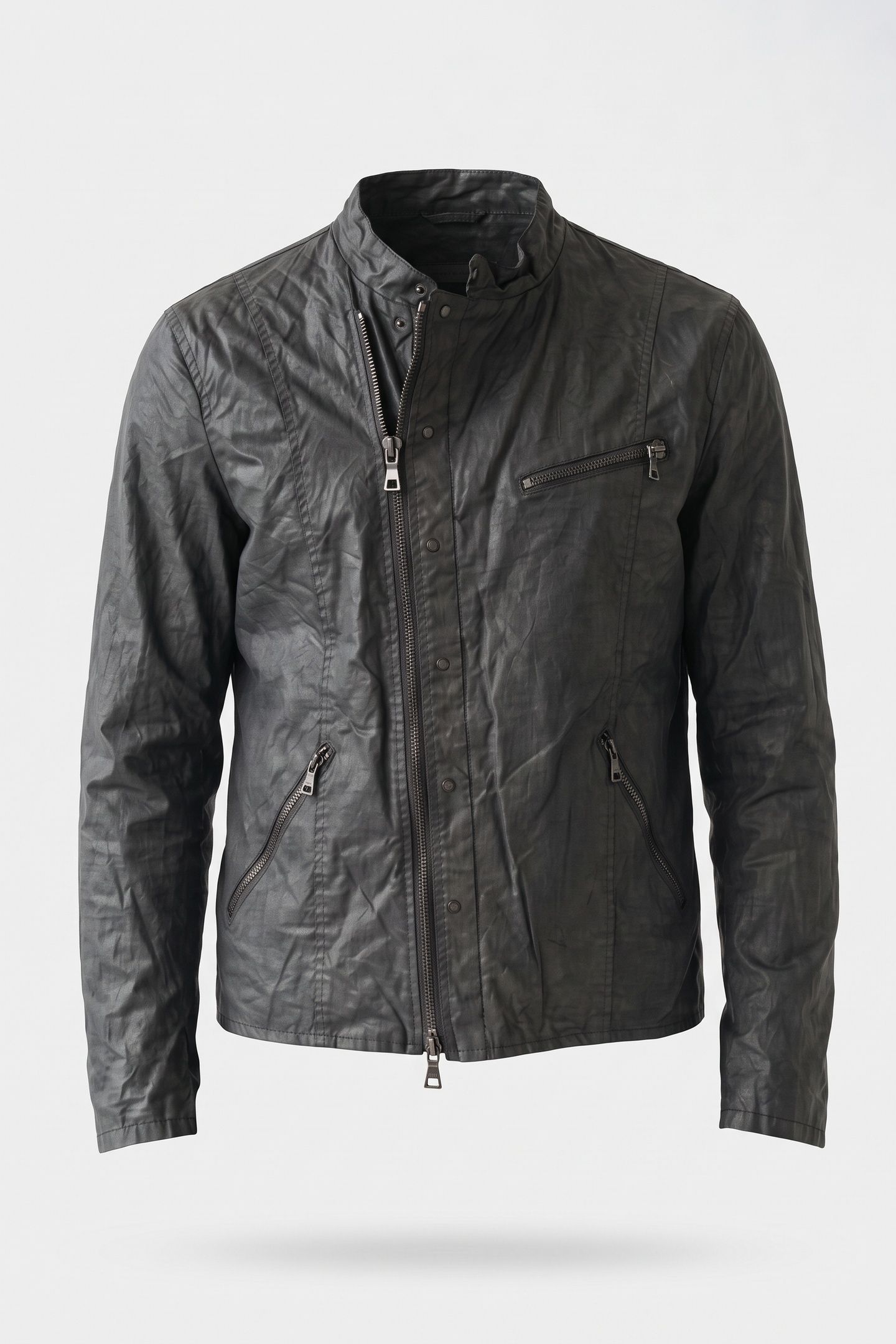 SLIM FIT ASYMMETRIC SNAP/ SEAL GREY 4