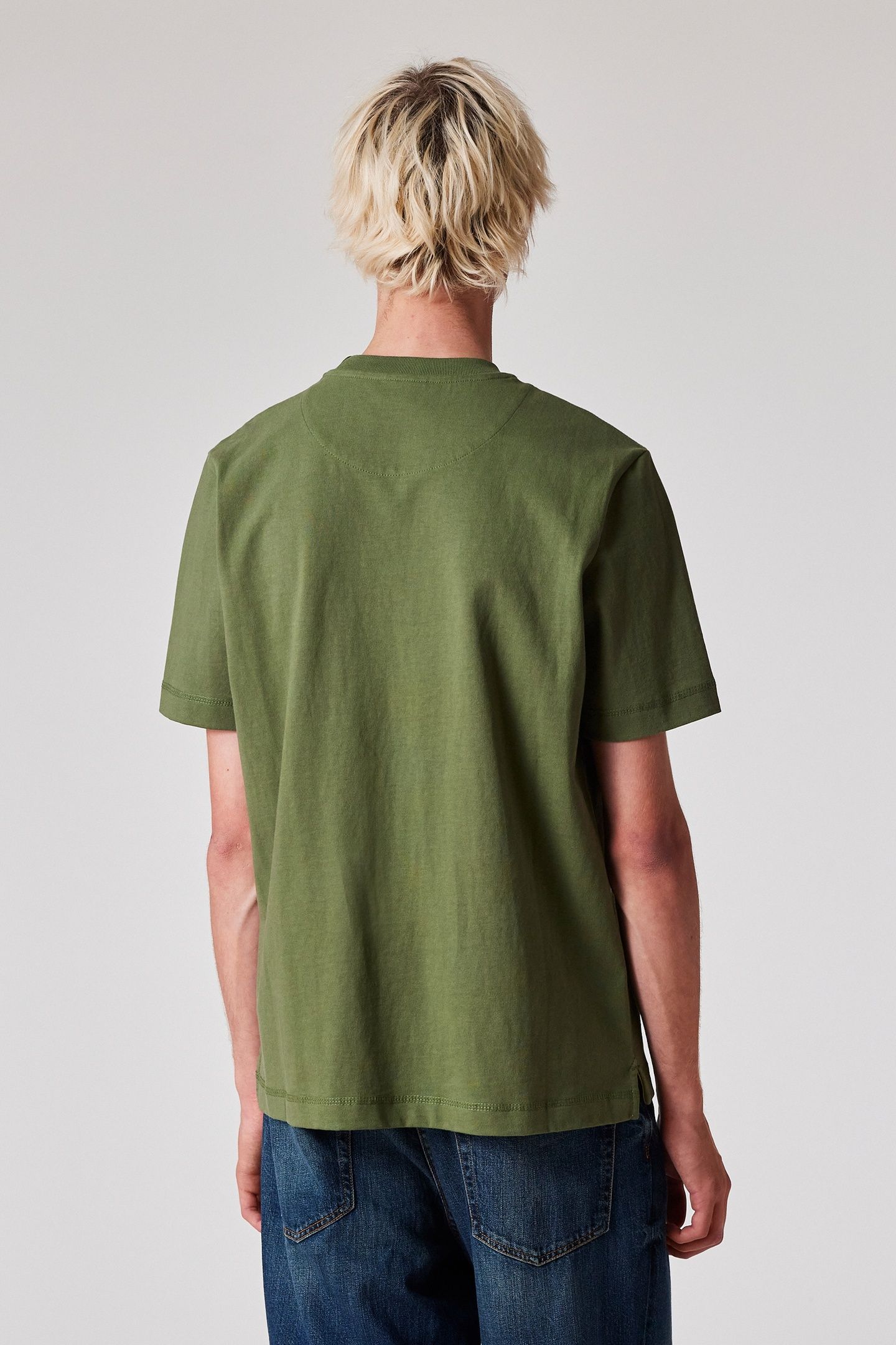 MENS REG FIT SS TSHIRT PS HAPPY LT GREYISH GREEN 3
