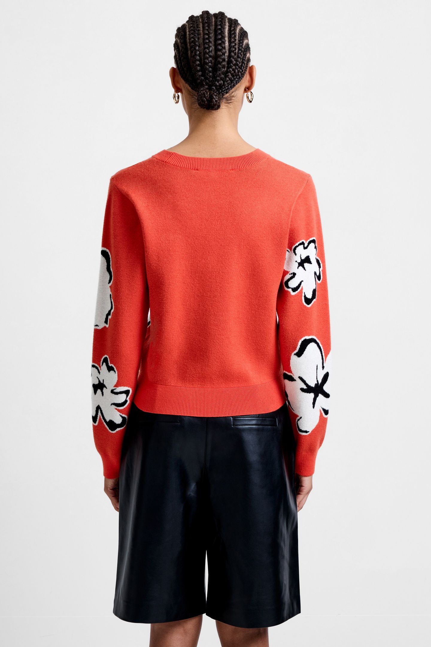PAISLEE FLORAL JACQUARD JUMPER FLAME ORANGE 3