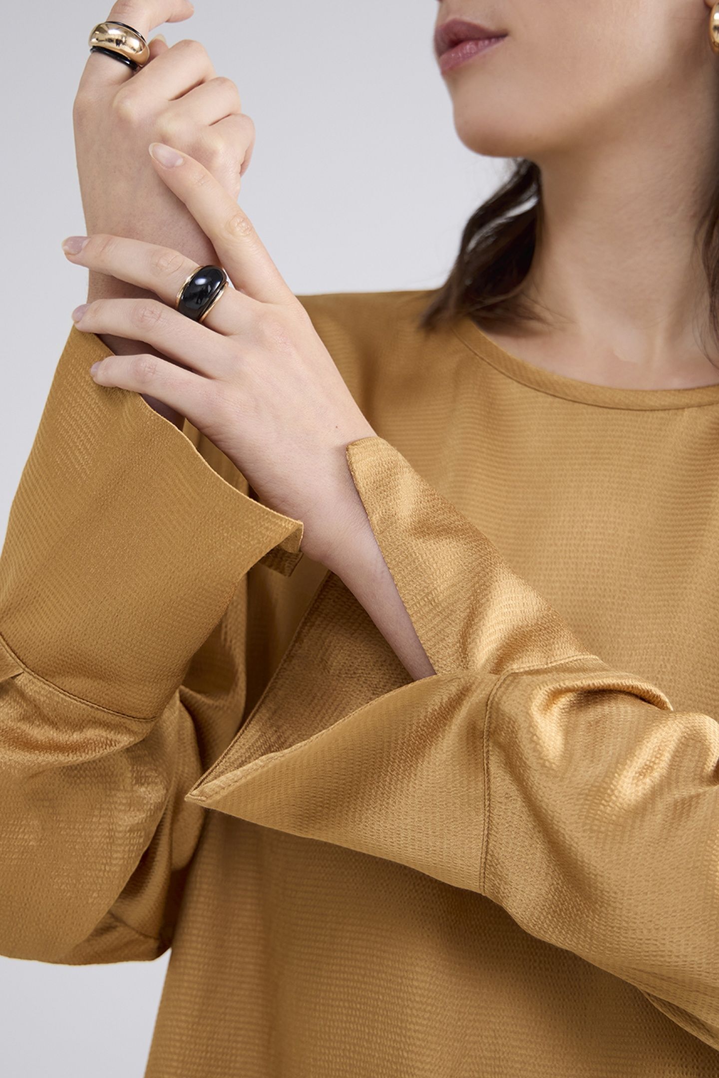TOP HAMMERED VISCOSE CAMEL BROWN 4