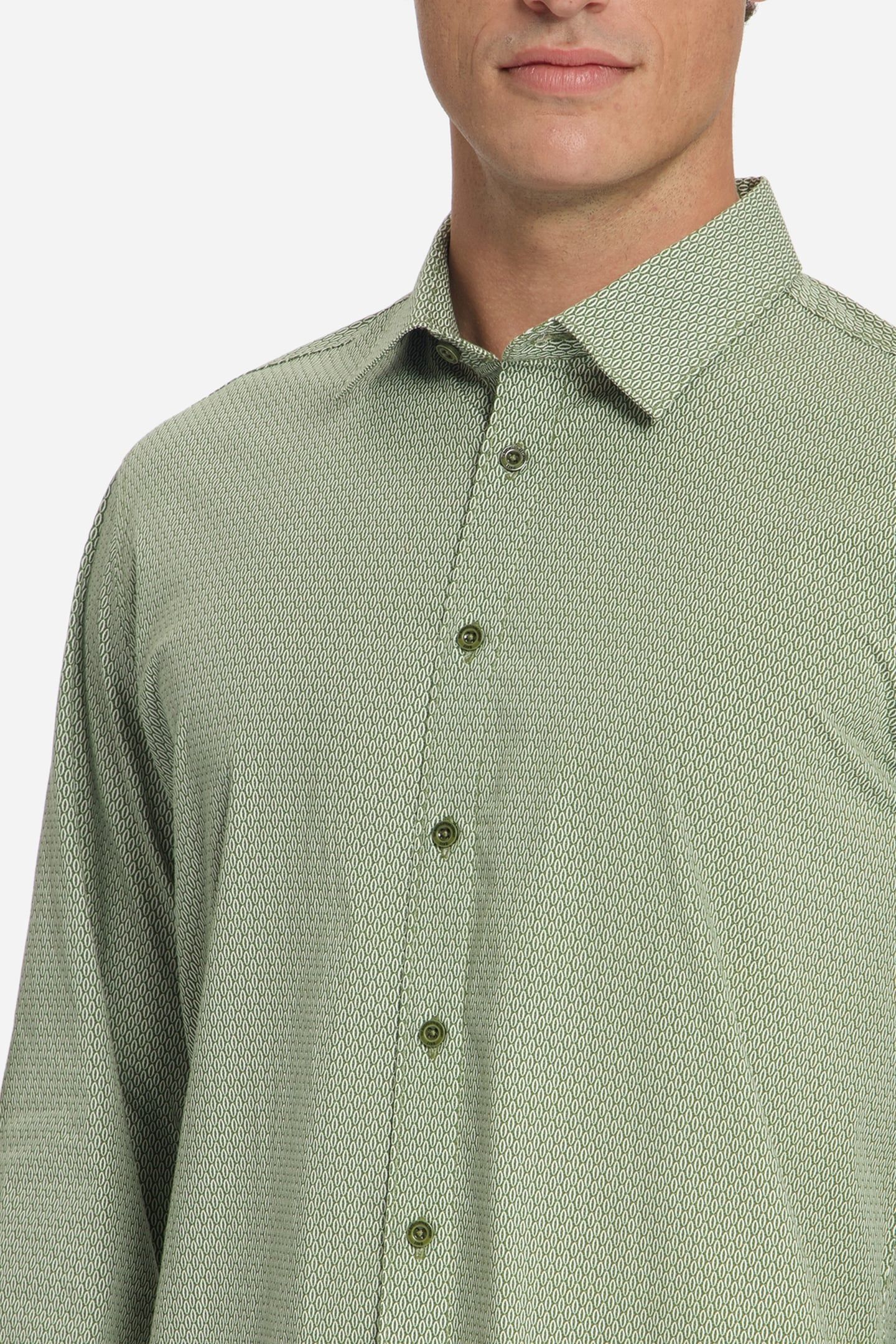 SHIRT STRETCH ALLOVER PRINTED MOSS 7