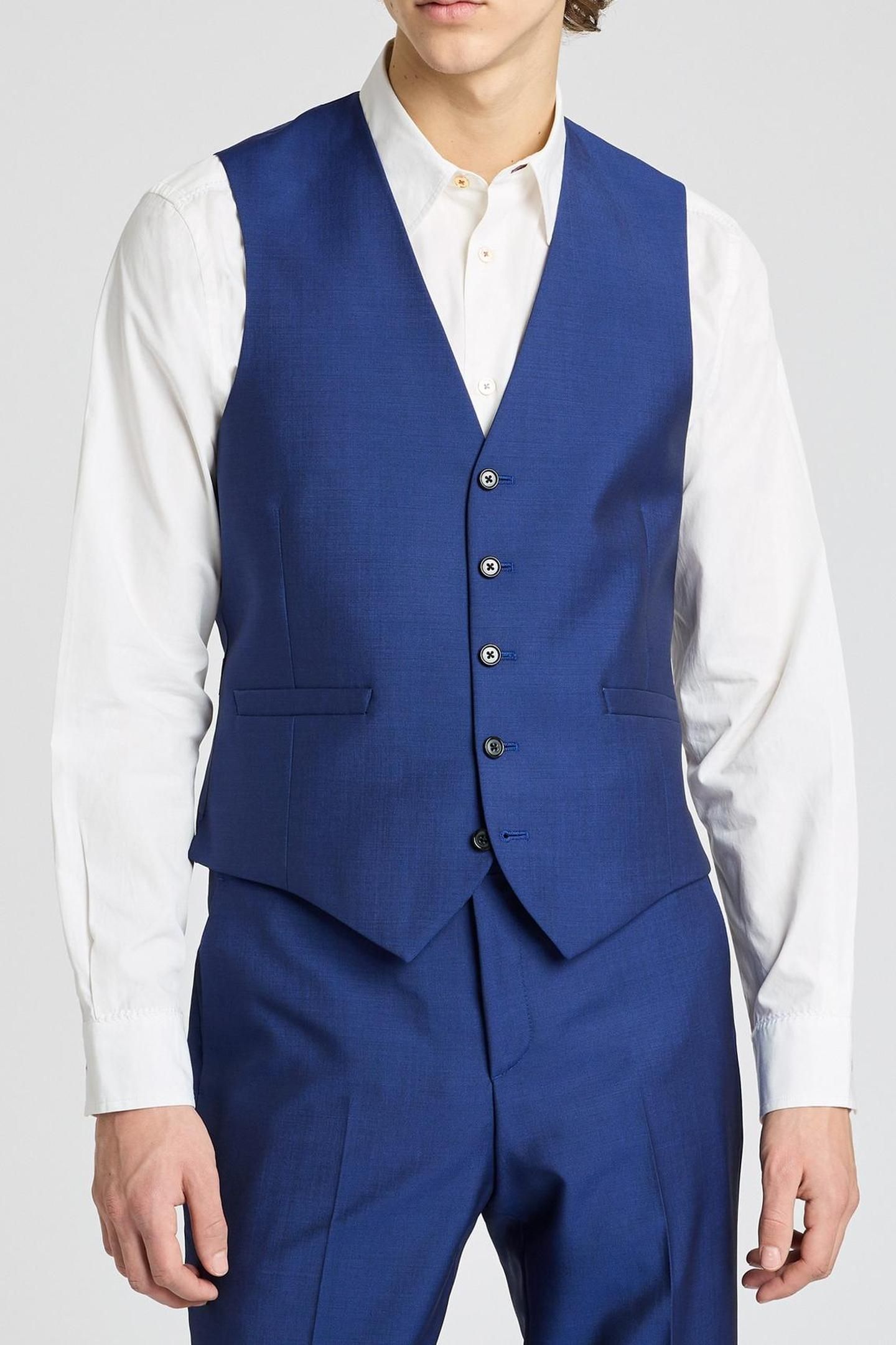 MENS TAILORED FIT 3PCE 2 BUTTON SUIT COBALT BLUE 2
