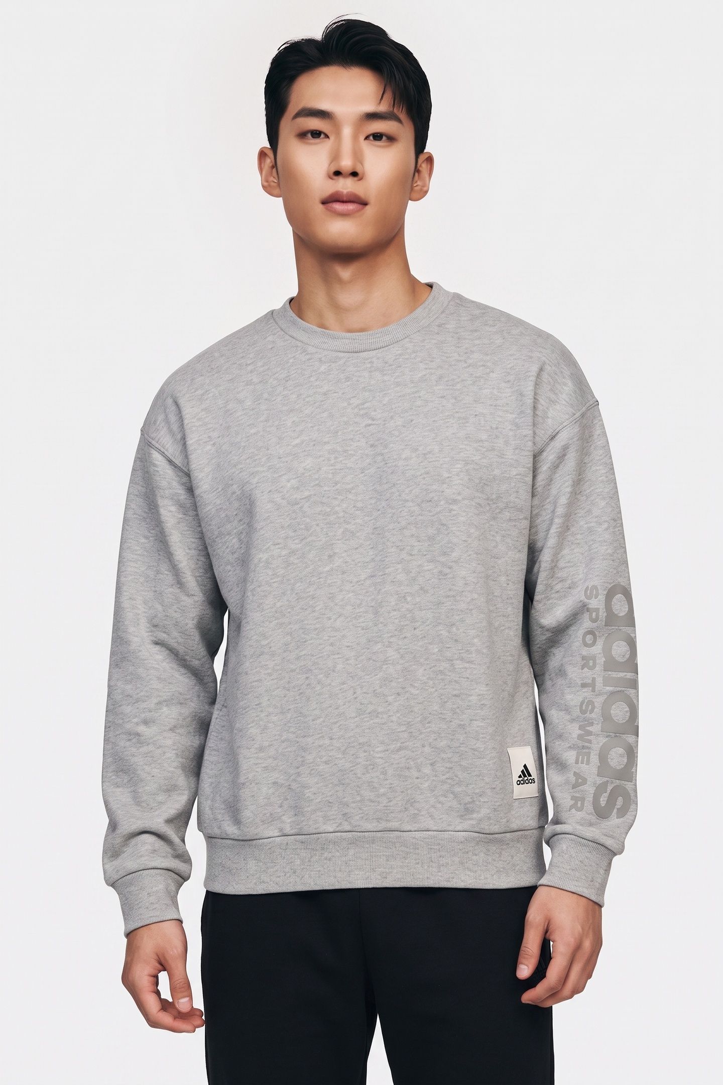 UNISEX SPORTSWEAR LOUNGE FLEECE SWEATSHIRT MEDIUM GREY HEATH 2