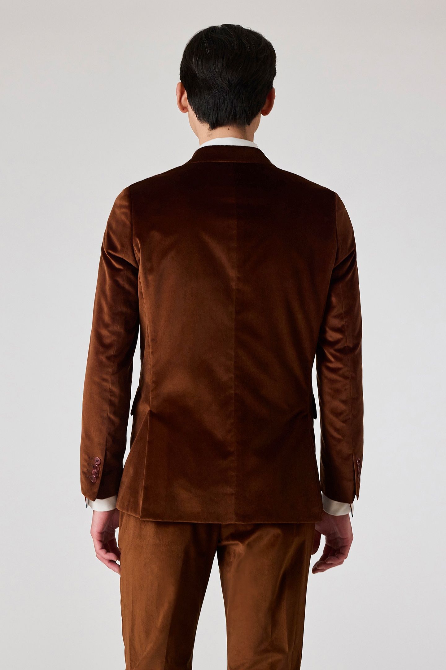 MENS TAILORED FIT 2 BUTTON JACKET BROWN 2