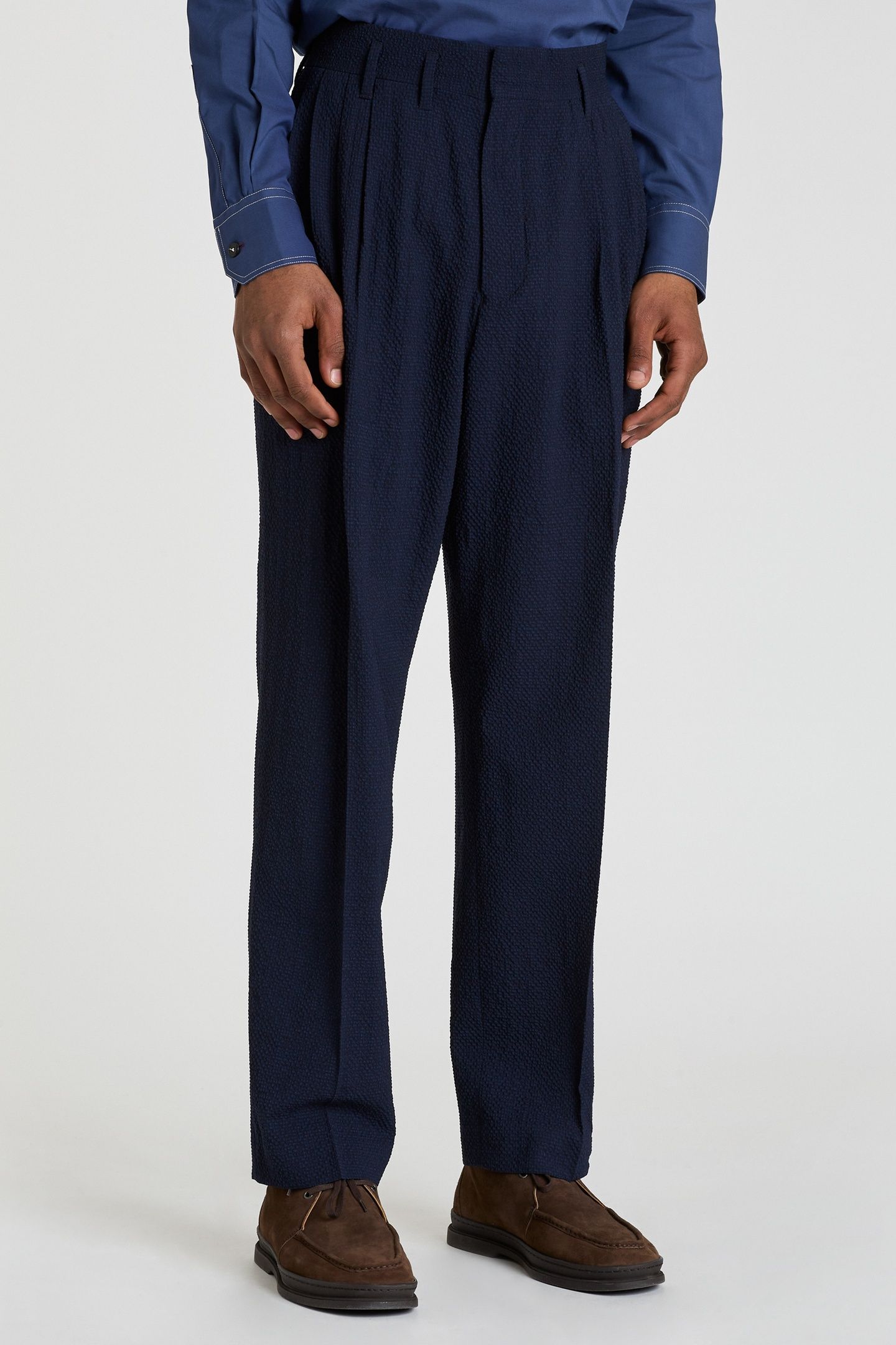 GENTS PLEATED TROUSER VERY DARK NAVY 1