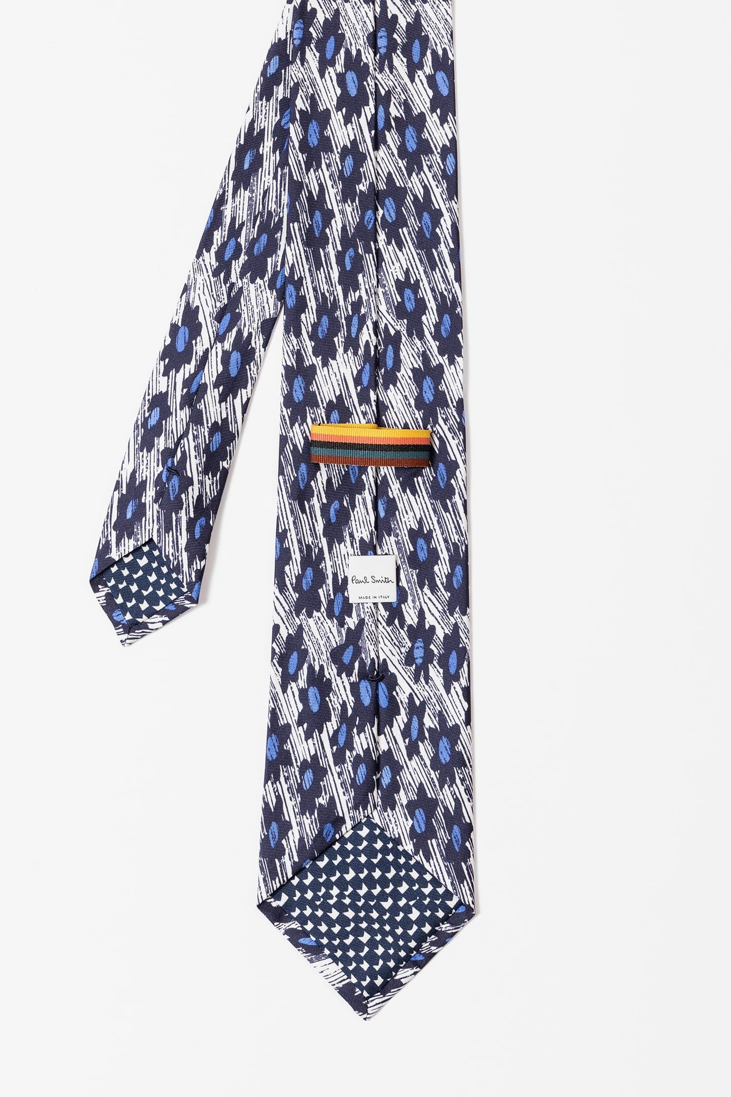 MEN TIE WOVEN DAISY WHITE 2