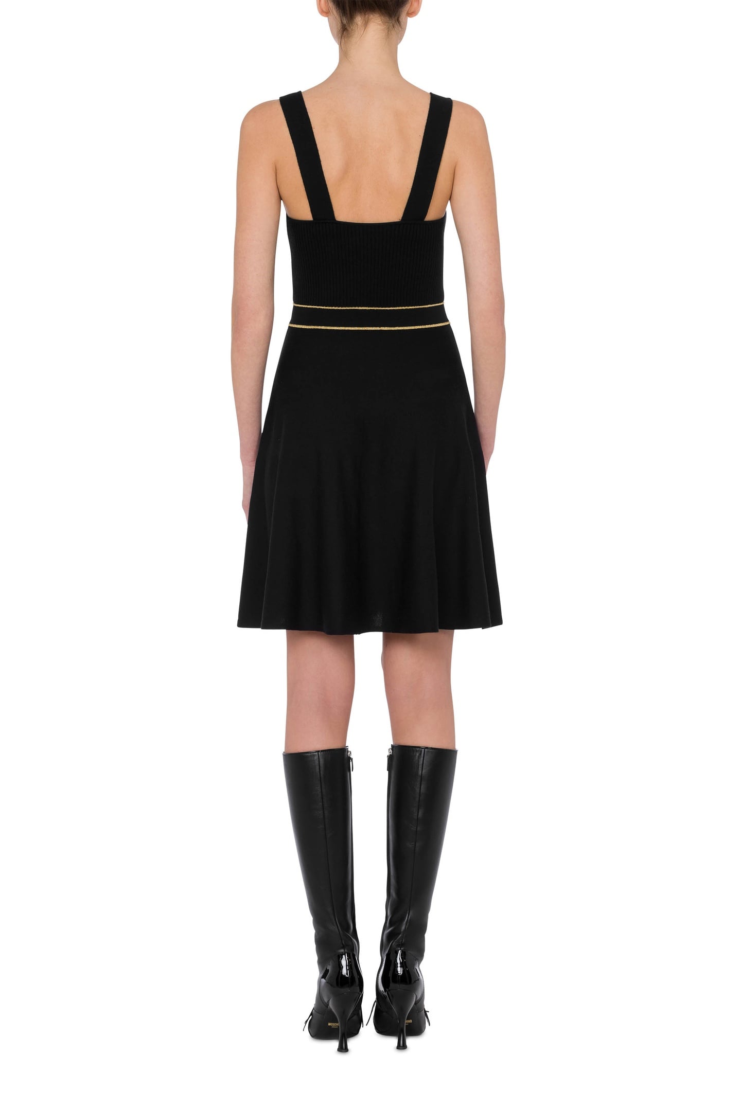 TEDDY BUTTONS WOOL DRESS BLACK 2