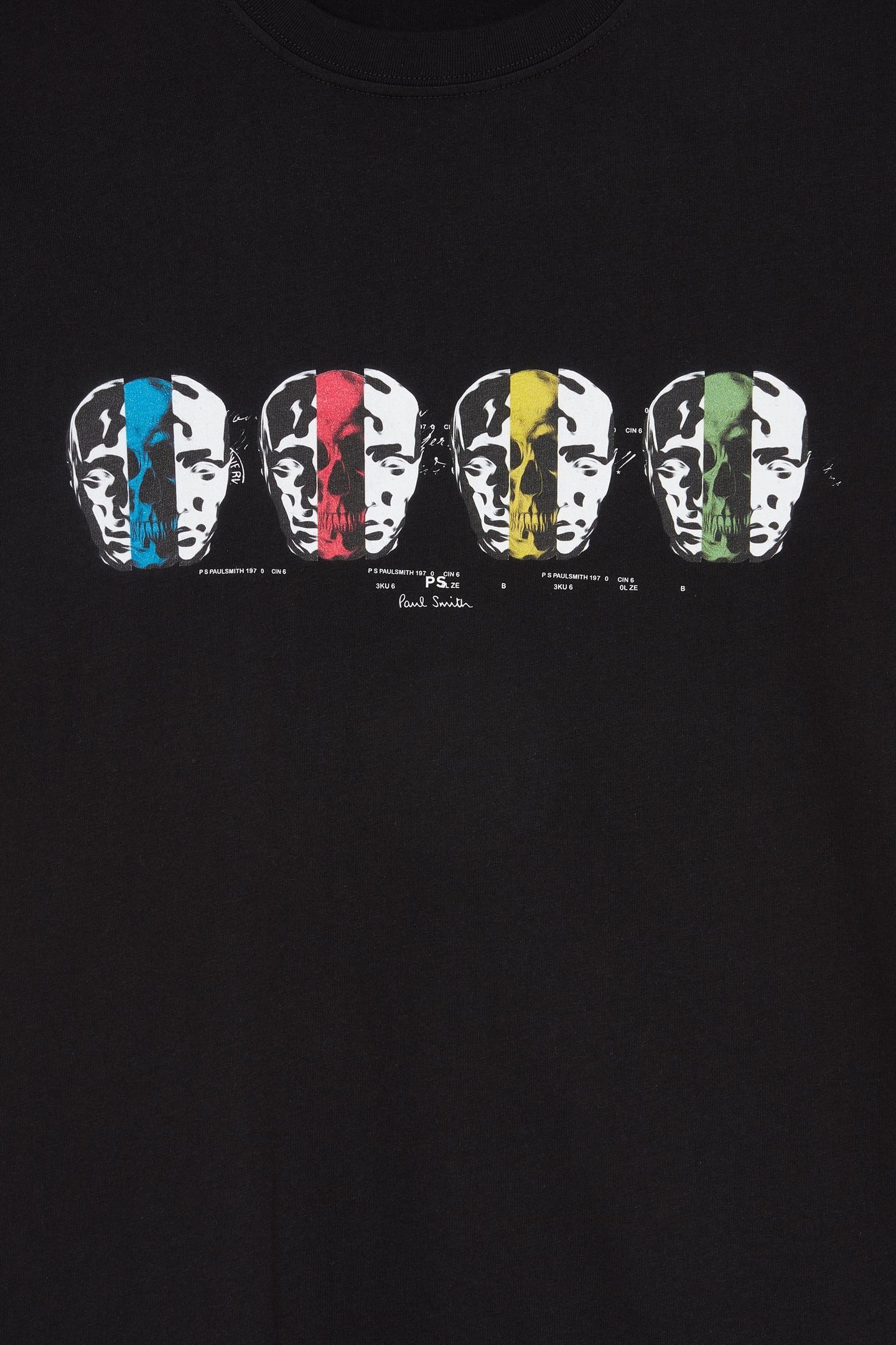 MENS REG FIT T SHIRT FACES MULTI BLACK 7