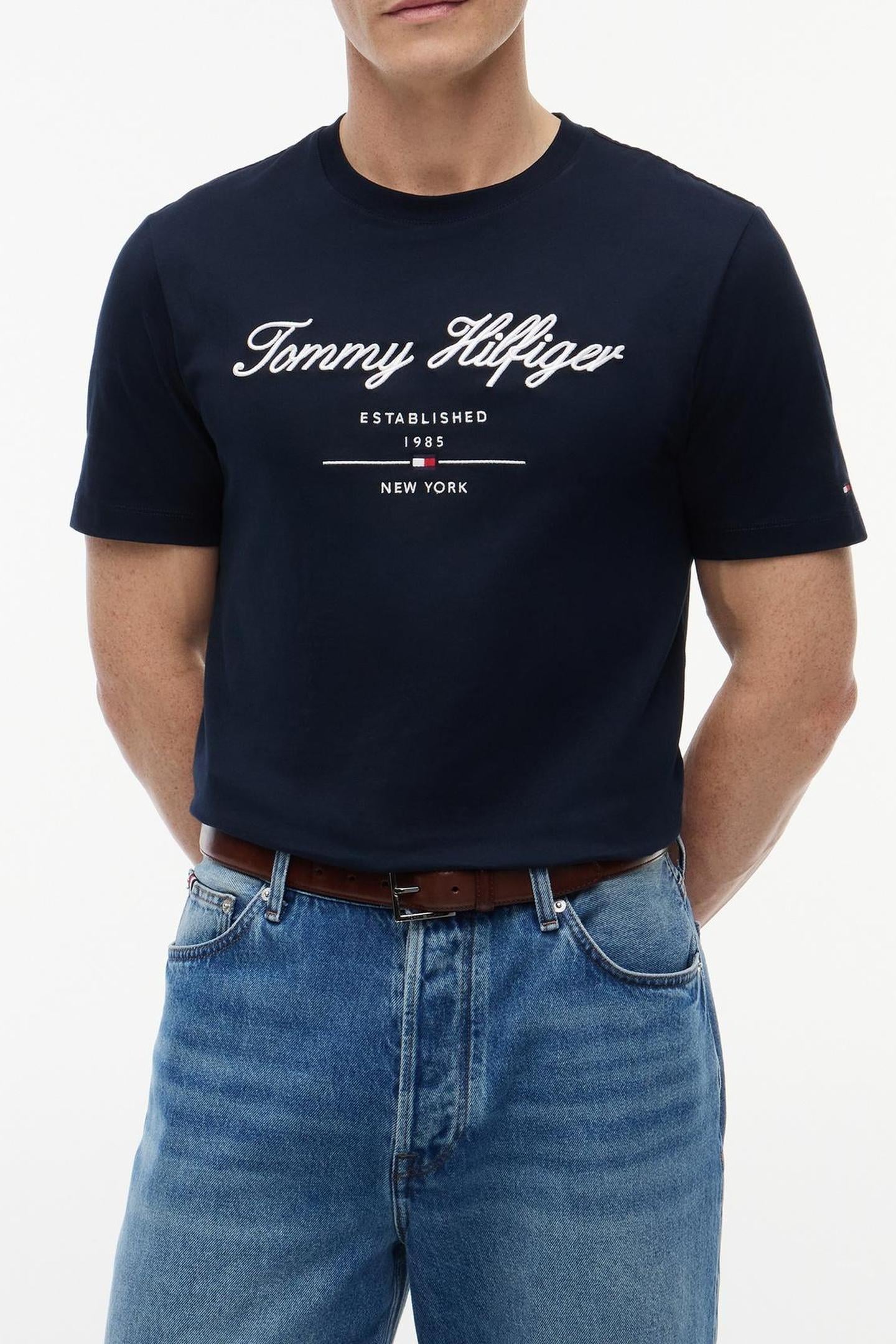 SCRIPT LOGO T-SHIRT NAVY BLUE 2