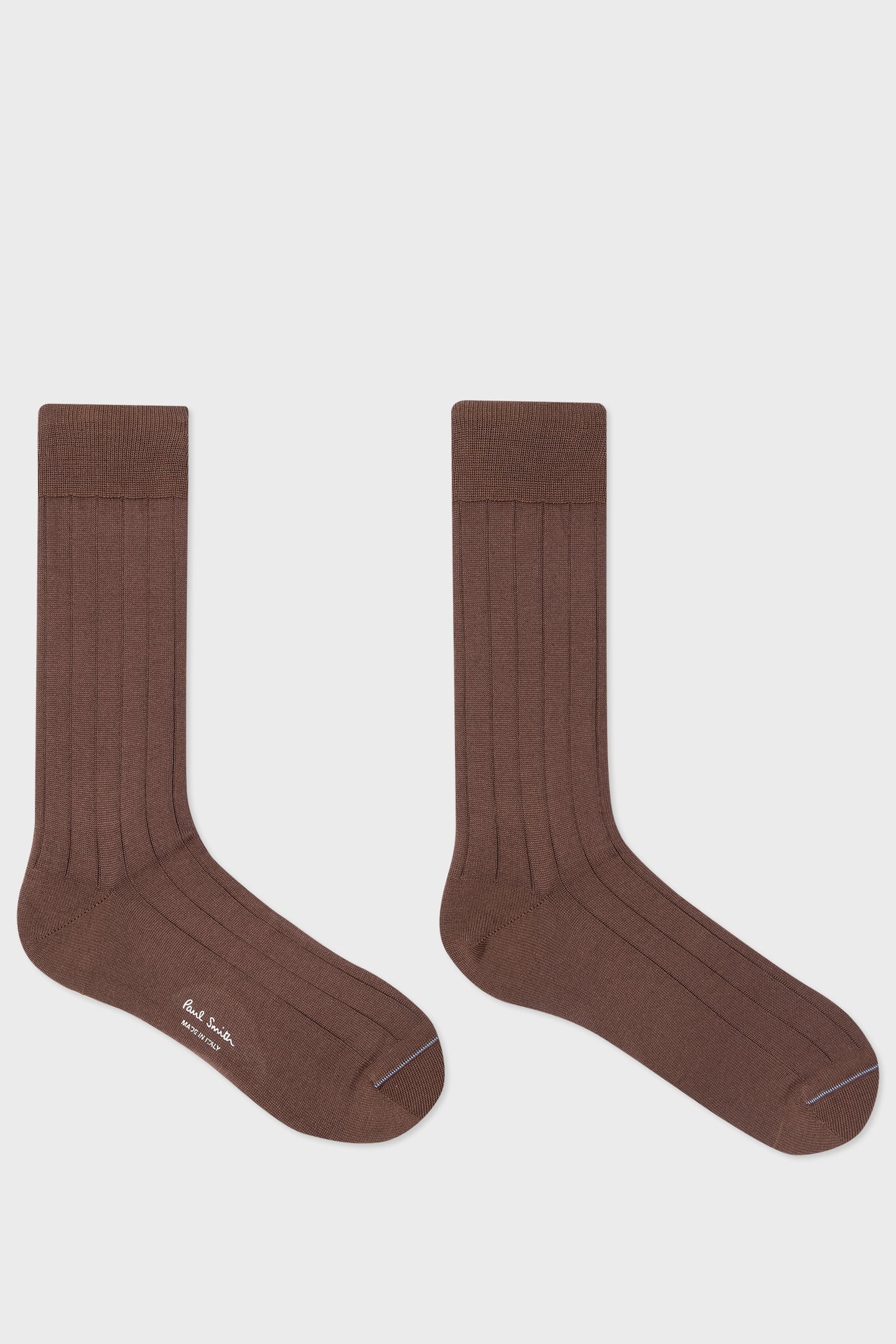 MEN SOCK PLAIN RIB CHOCOLATE 1