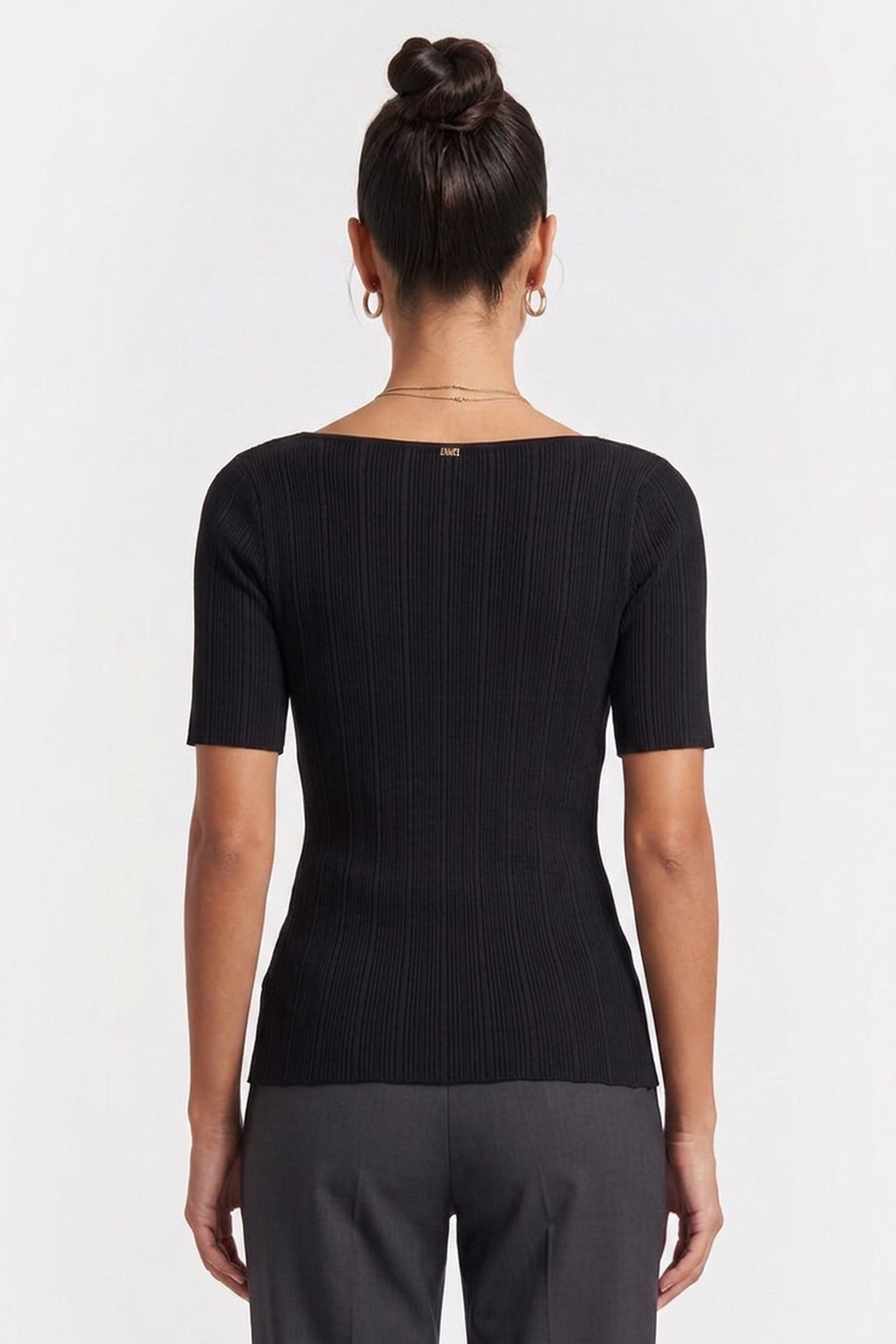 KATHLEEN SS RIBBED T JET BLACK A996 2