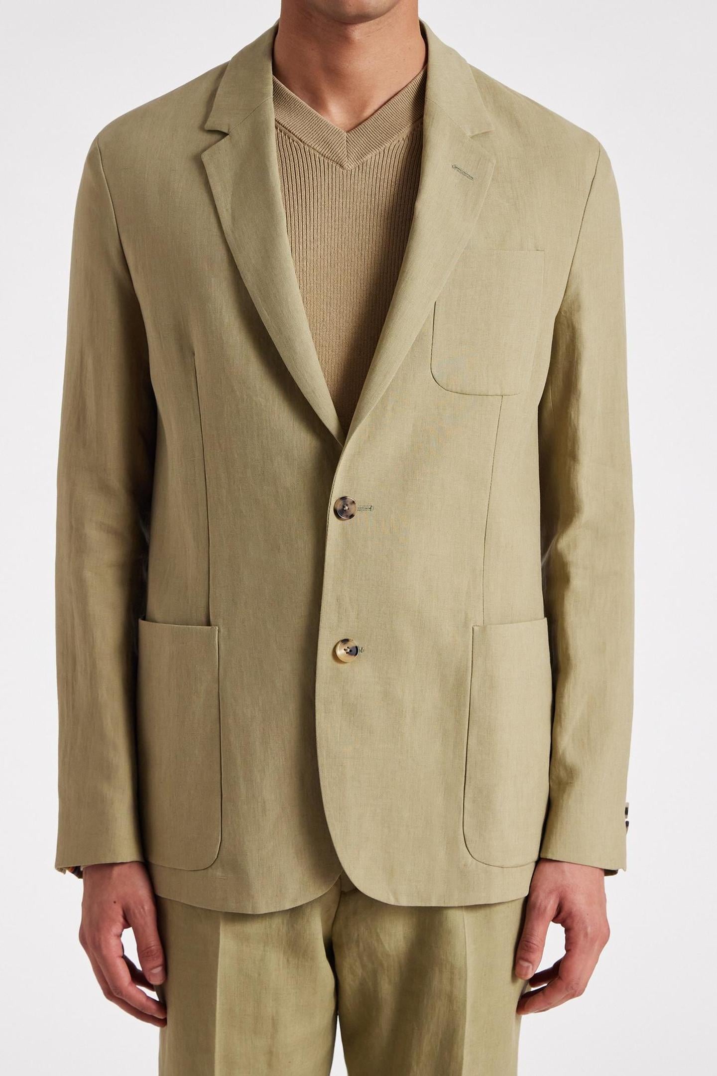 MENS 2 BTN PATCH POCKET JACKET KHAKI 1