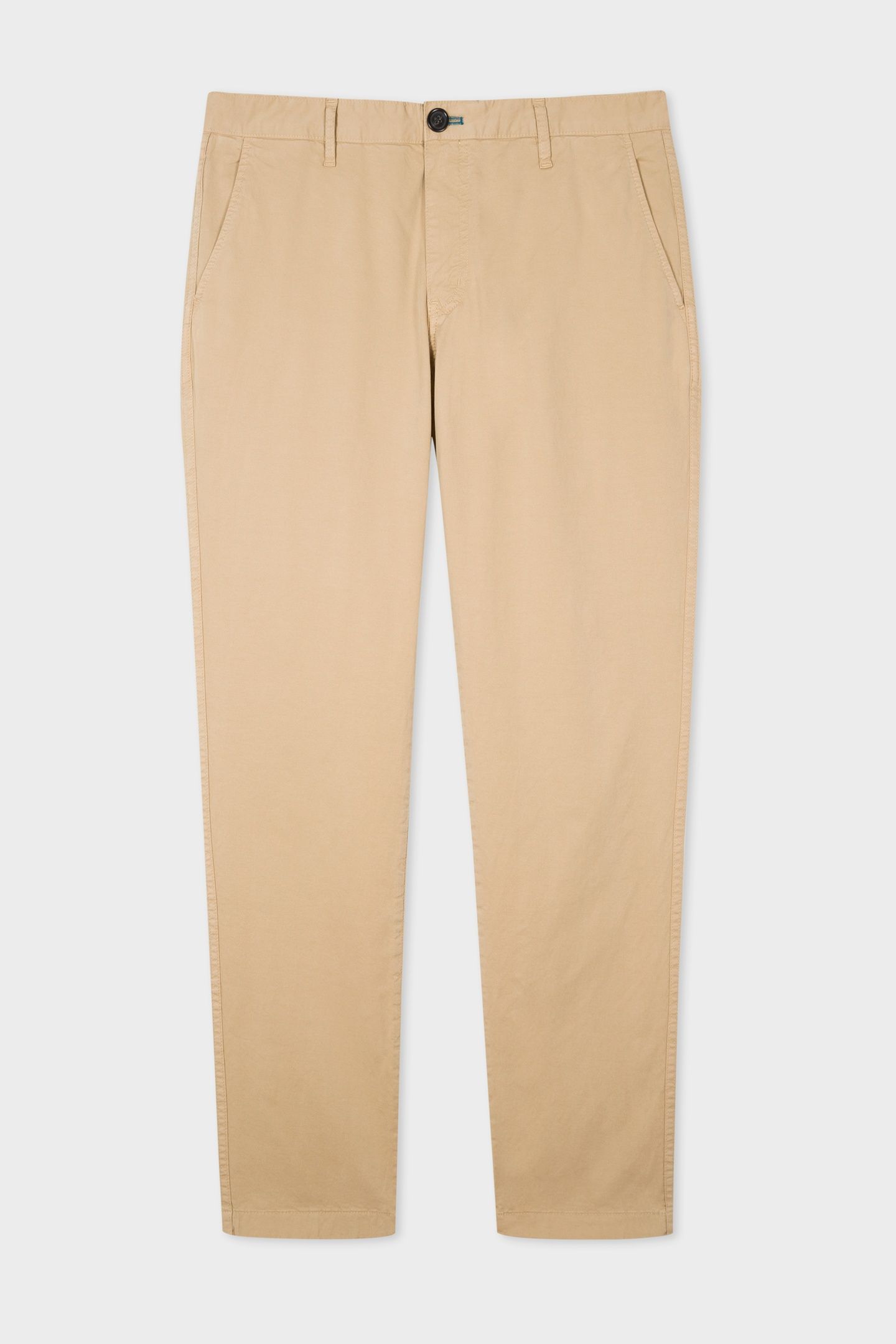 MENS SLIM FIT STITCHED CHINO LIGHT BEIGE 1