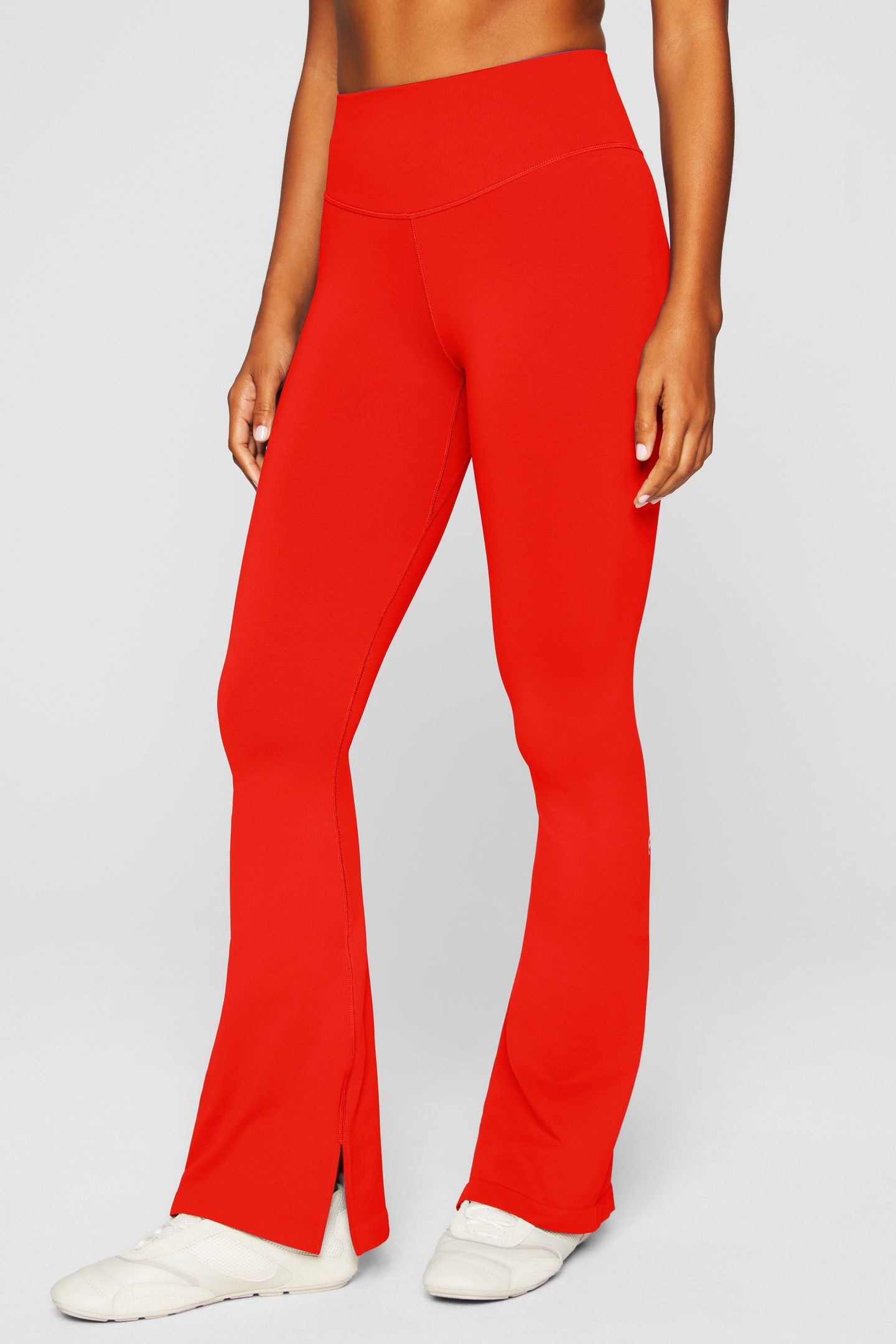 SLEEK SEAMLESS HIGH-WAISTED FLARE PANT HEATED RED 2