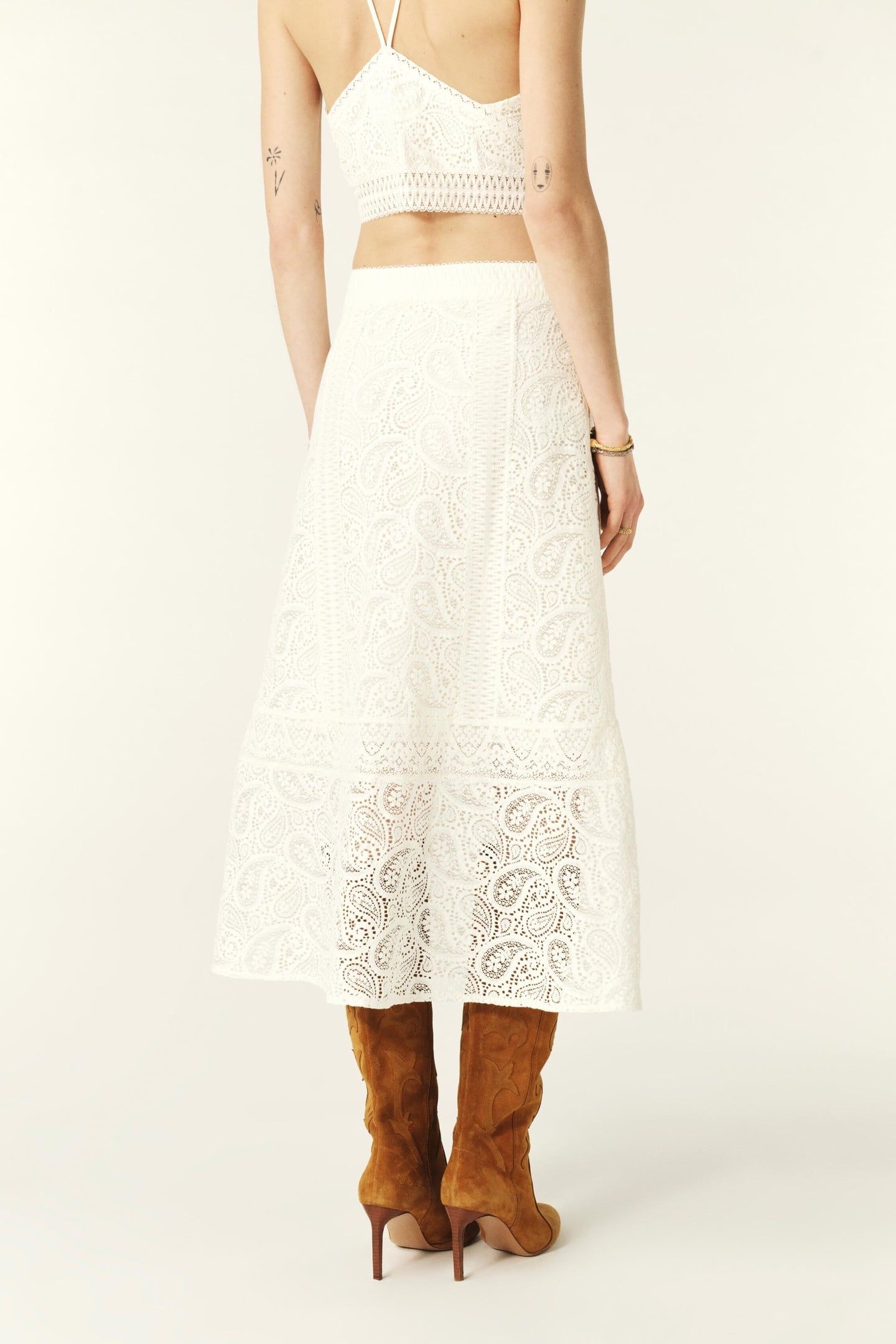 MID-LENGTH SKIRT ECRU 2
