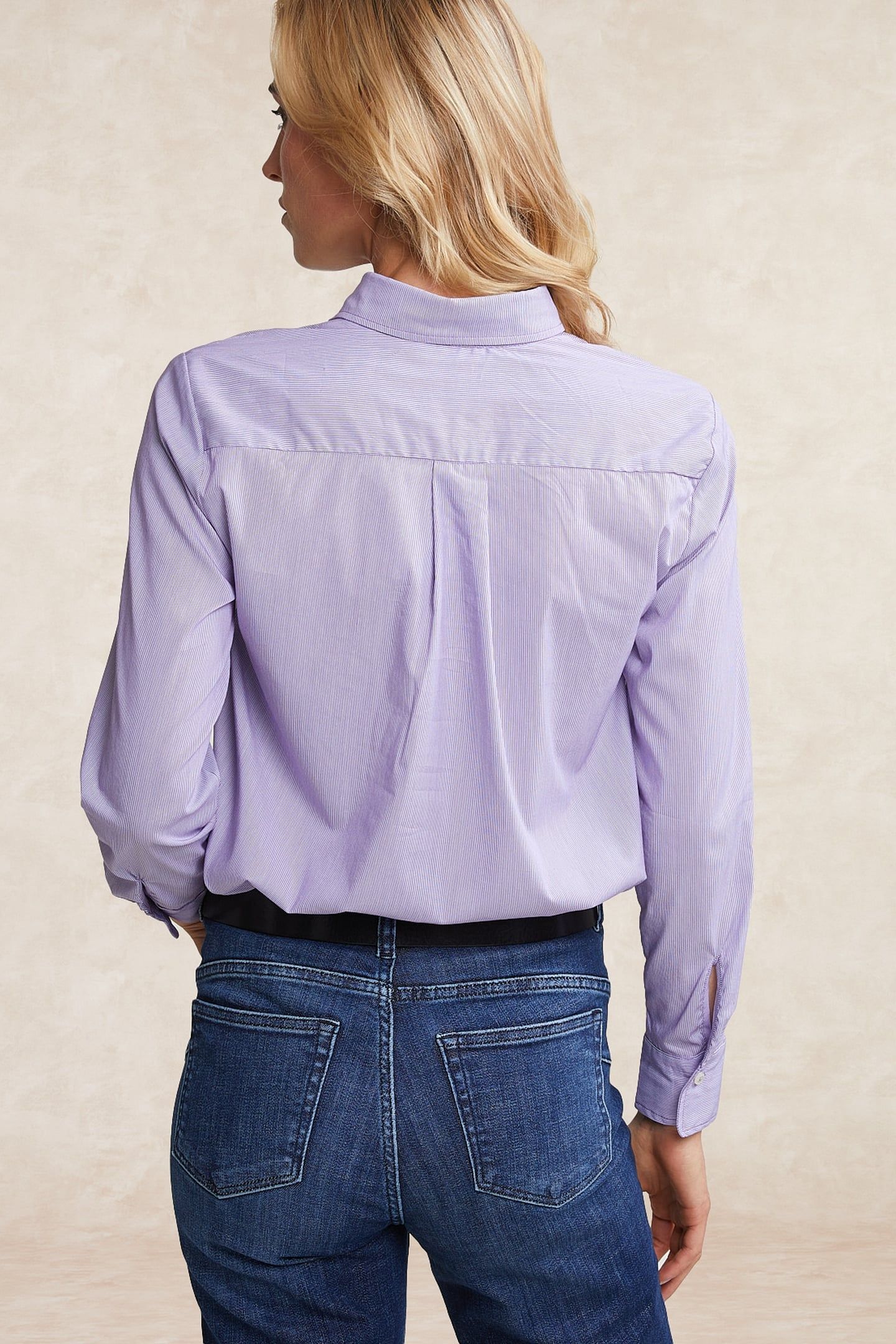 STRIPED BLOUSE LONG SLEEVES PURPLE/WHITE 2
