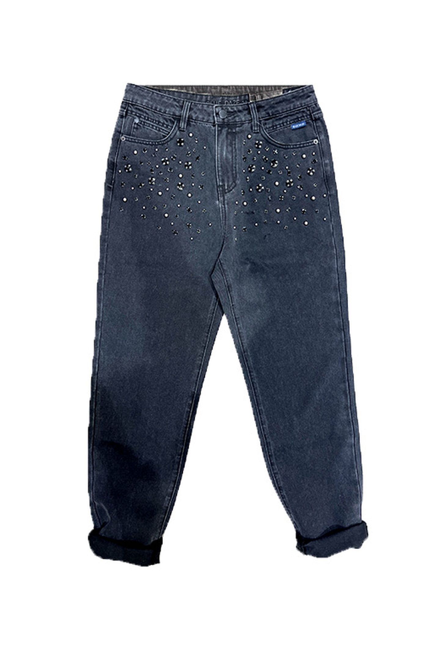 MOMS JEANS COTTON BLACK DENIM BLACK DENIM 3