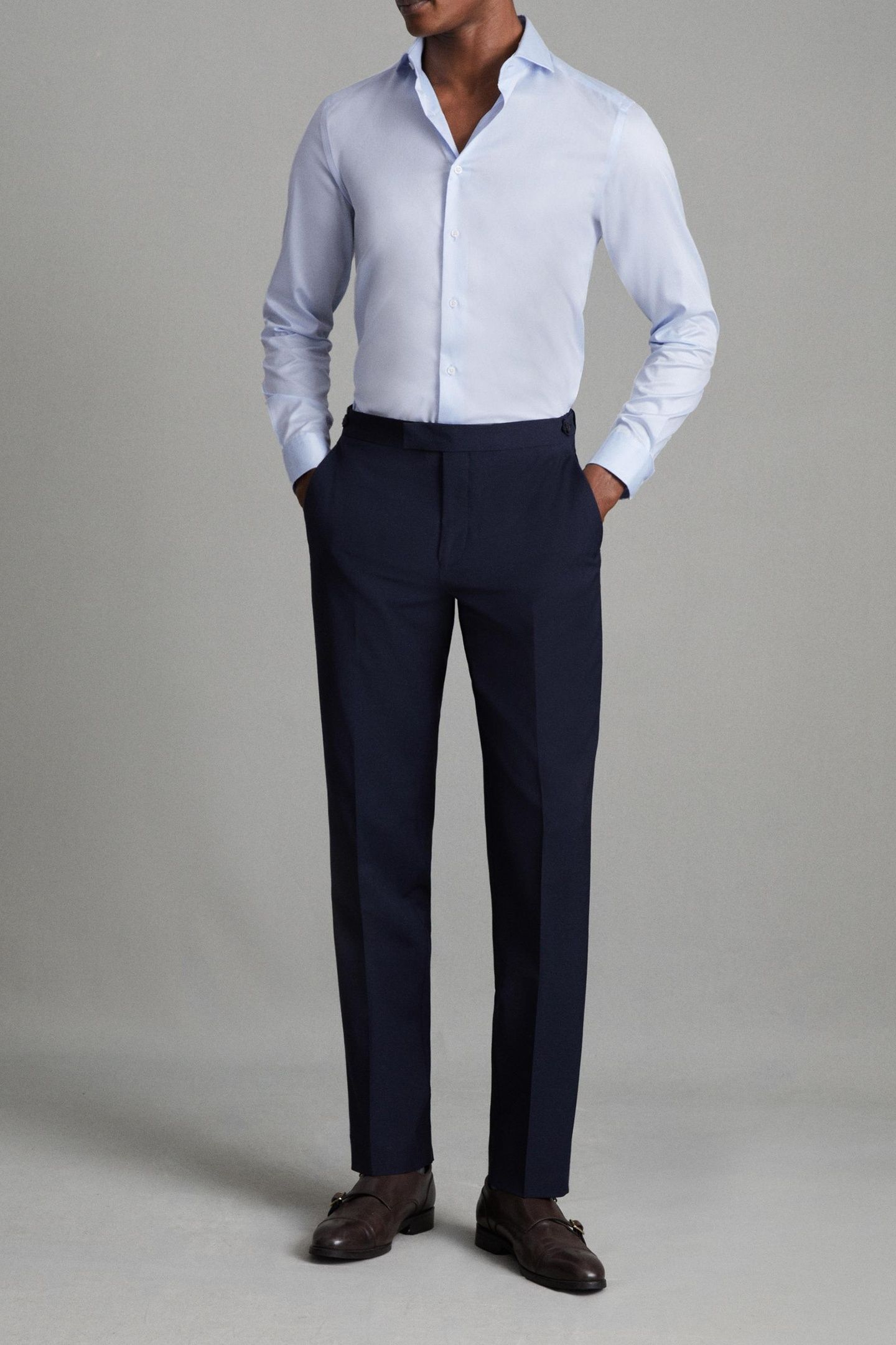 LS TWO FOLD TWILL COTTON SHIRT SOFT BLUE 5