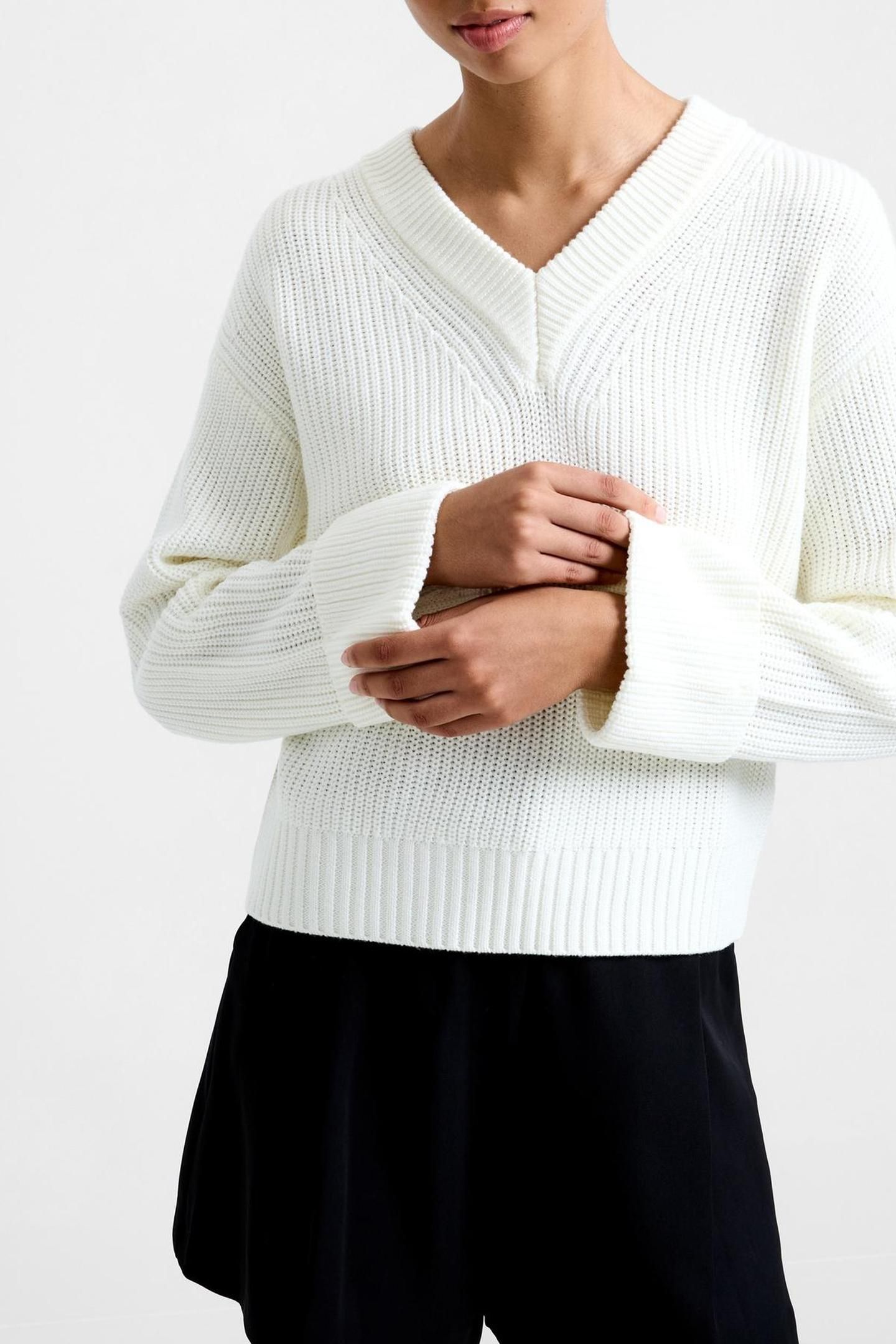 JOSS L/S V NK JUMPER PORCELAIN CREAM 4