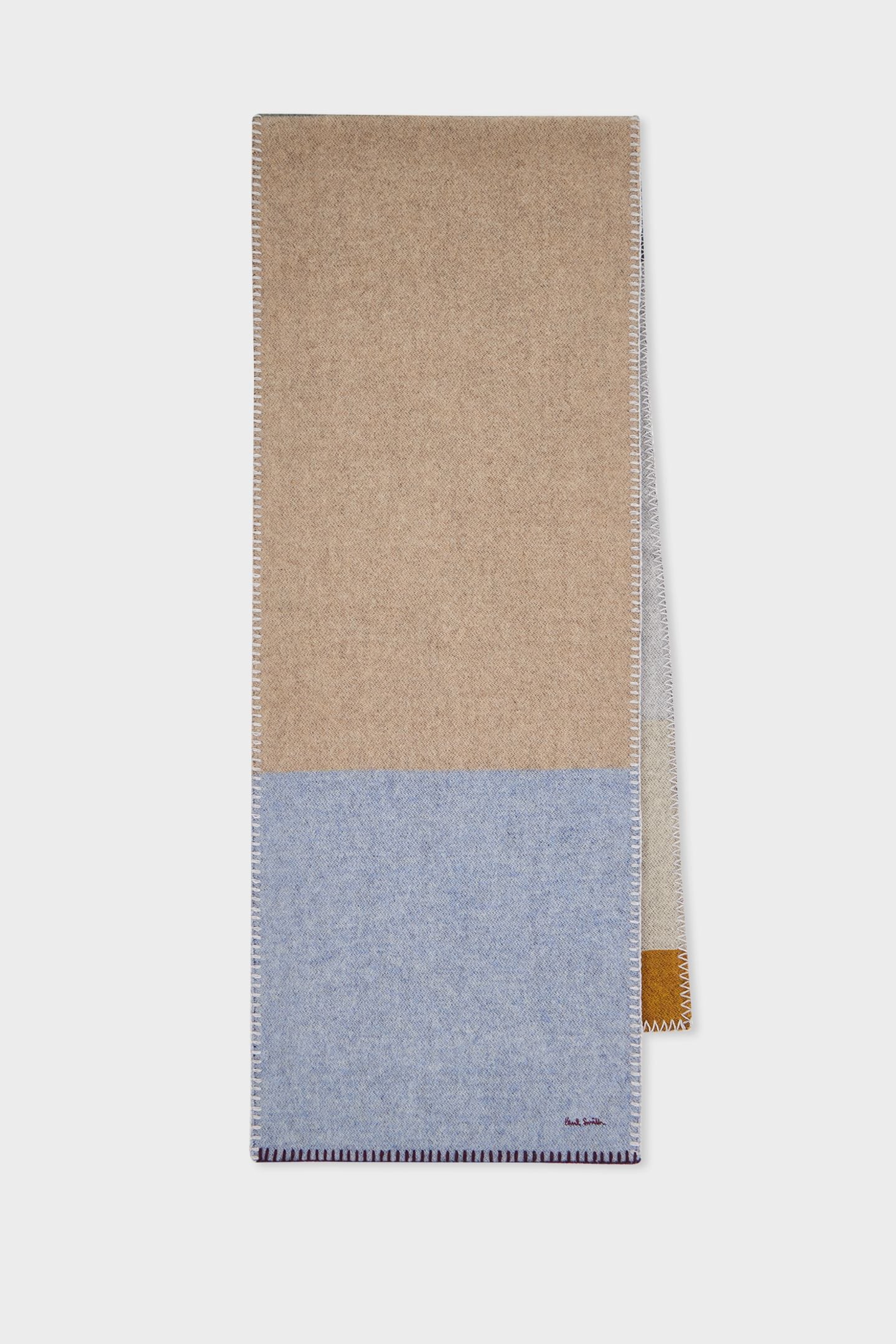 WOMEN SCARF BLANKT STITCH TAN 4