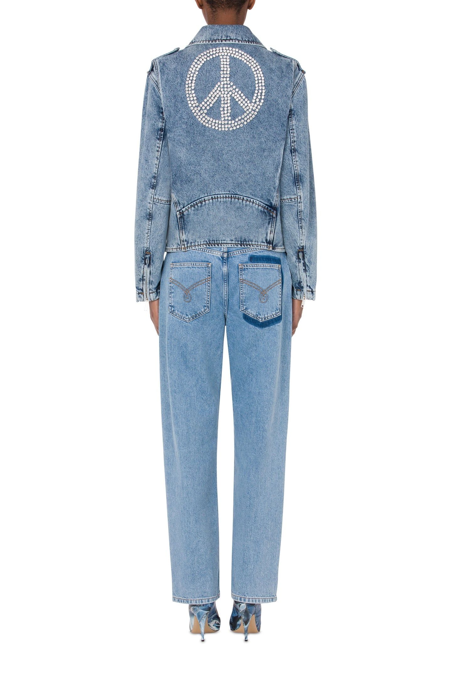 BIKER IN DENIM PEACE SYMBOL BLUE 2