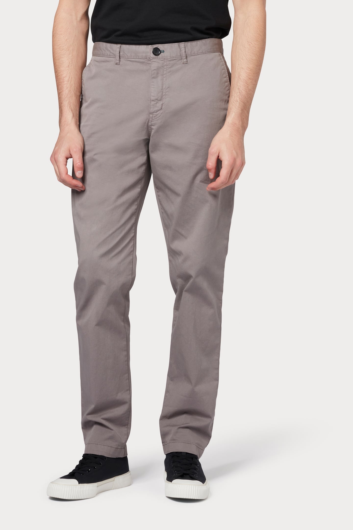MENS TAPERED FIT STITCHED CHINO TAUPE 1