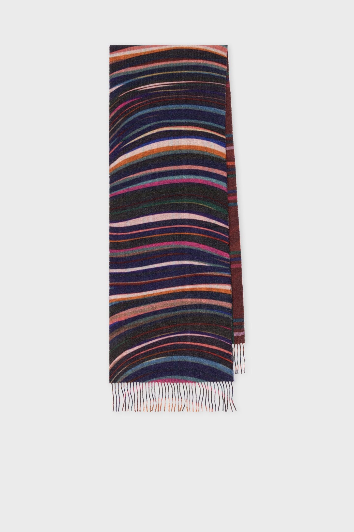WOMENS SCARF CHECK SWIRL AW24 NAVY 1