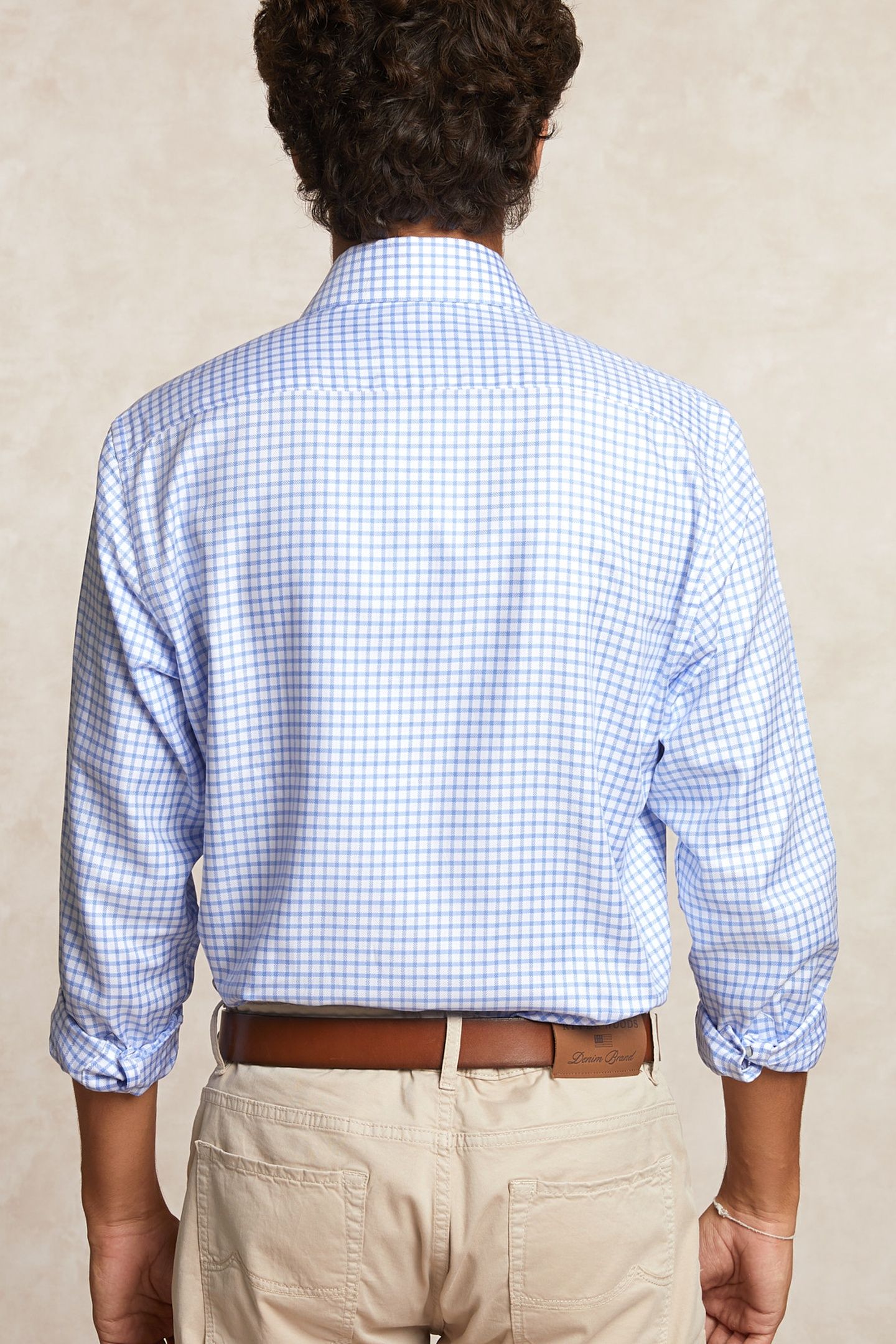 CUSTOM FIT CHECKED SHIRT BLUE/WHITE 2
